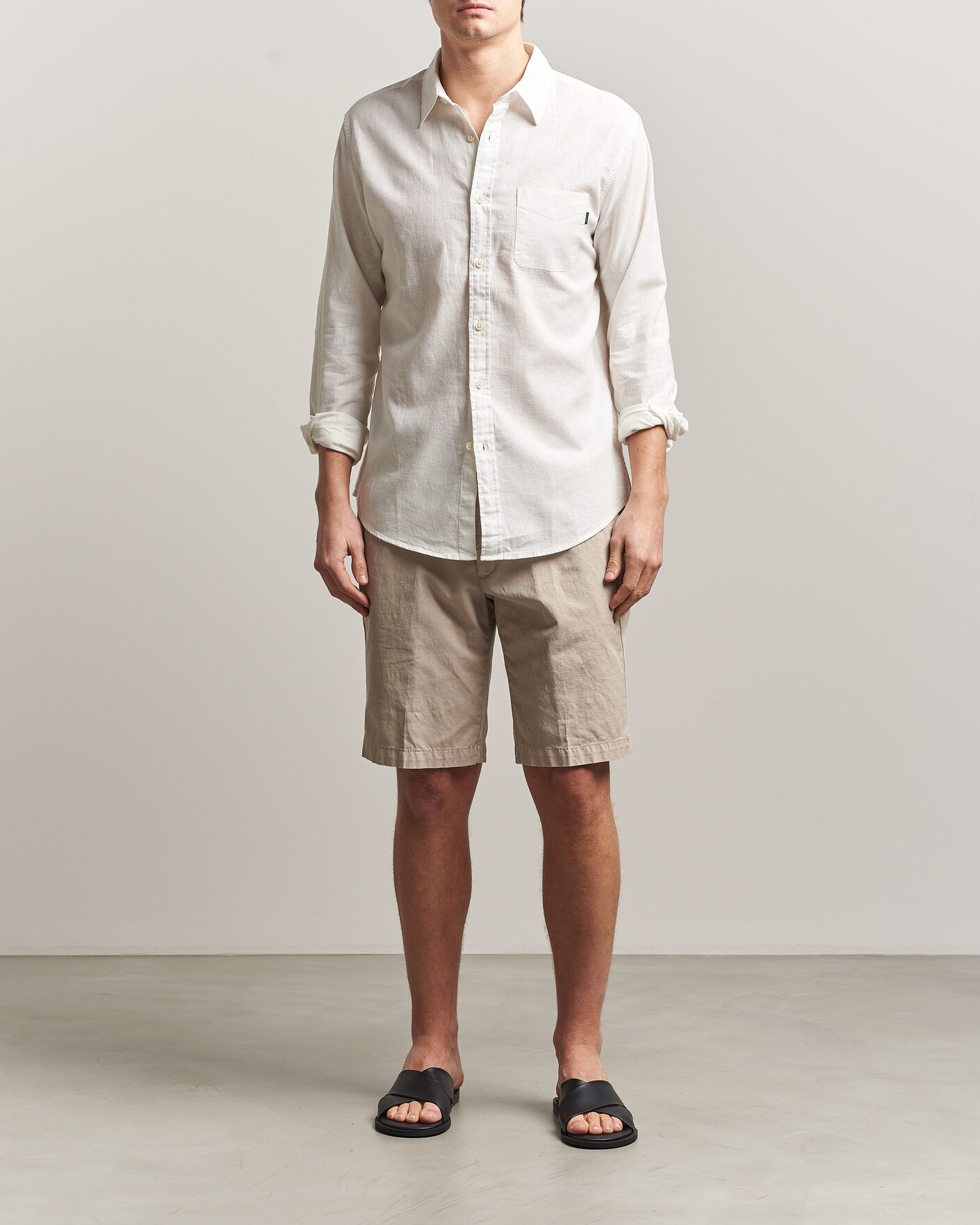 Heren | Overhemden | Dockers | Slim Linen/Cotton Shirt Undyed