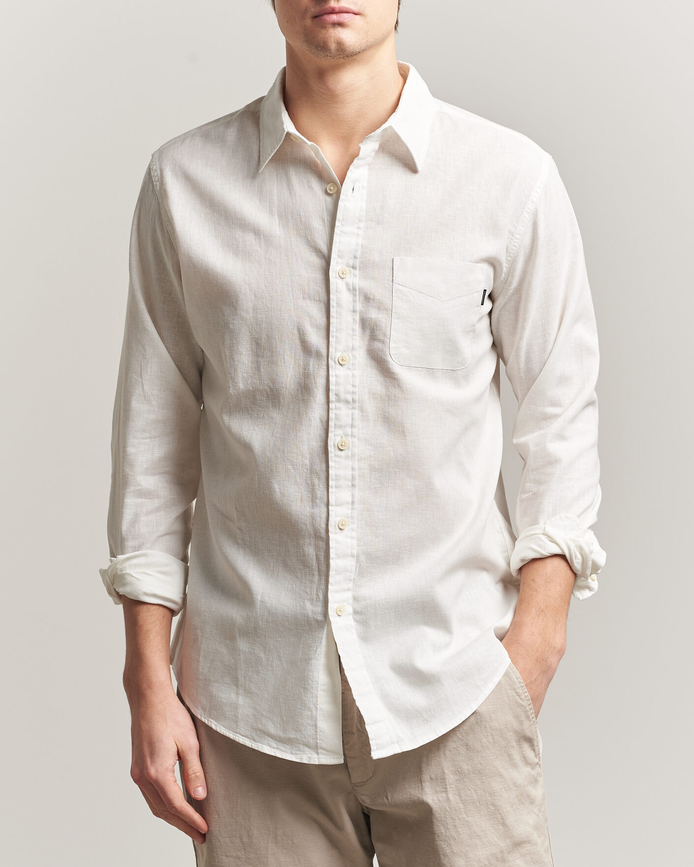 Heren | Overhemden | Dockers | Slim Linen/Cotton Shirt Undyed