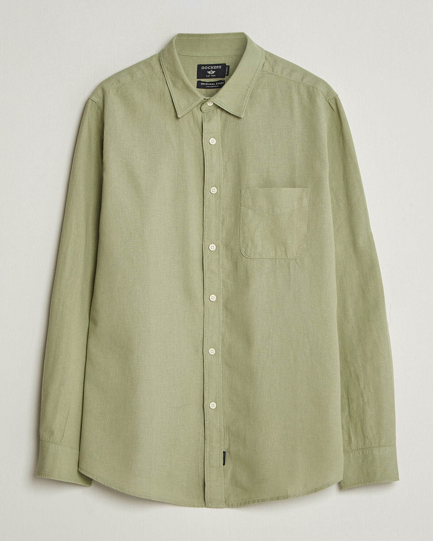 Heren | Overhemden | Dockers | Slim Linen/Cotton Shirt Tea
