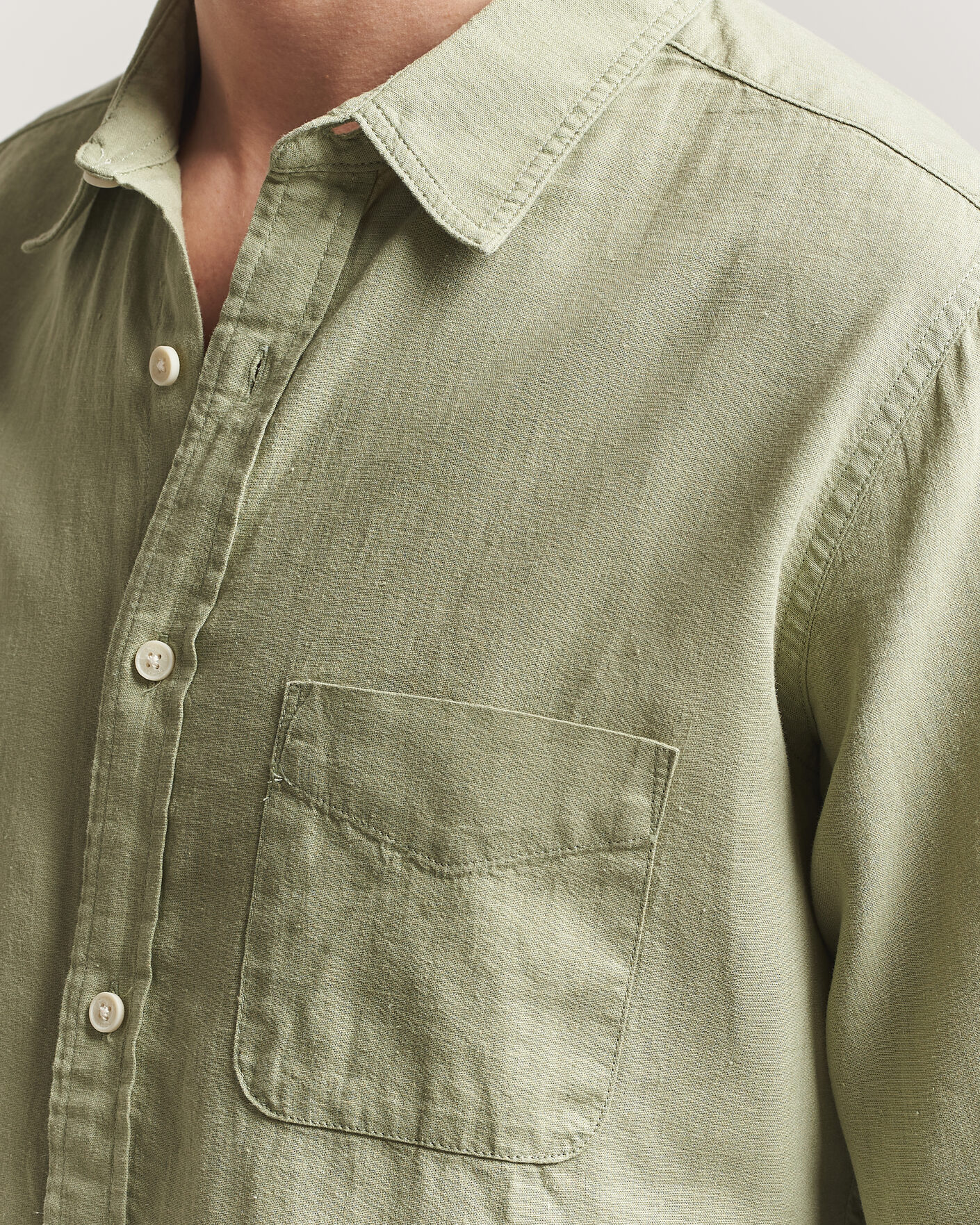 Heren | Overhemden | Dockers | Slim Linen/Cotton Shirt Tea