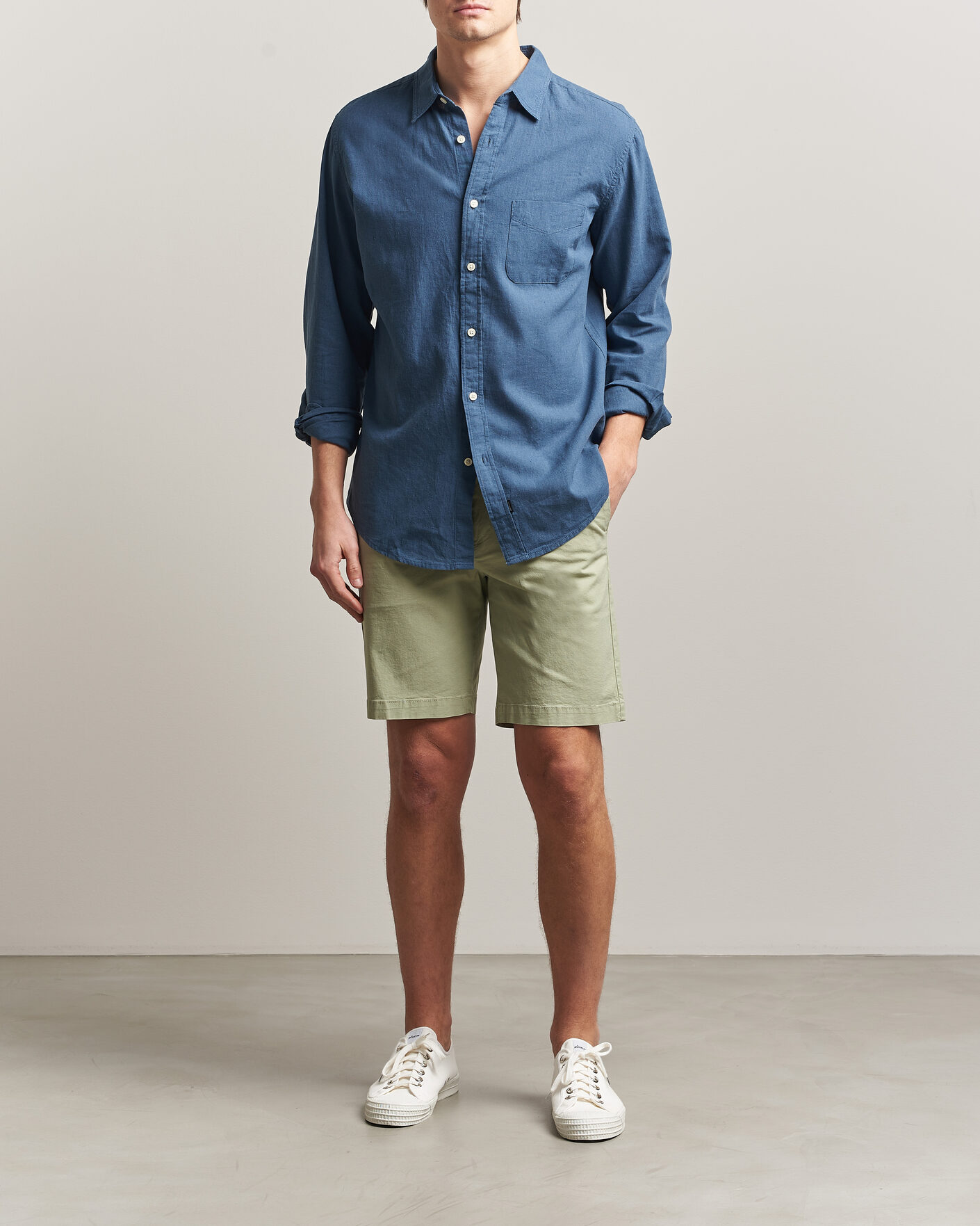 Heren | Korte broek | Dockers | Slim Cotton/Linen Shorts Tea