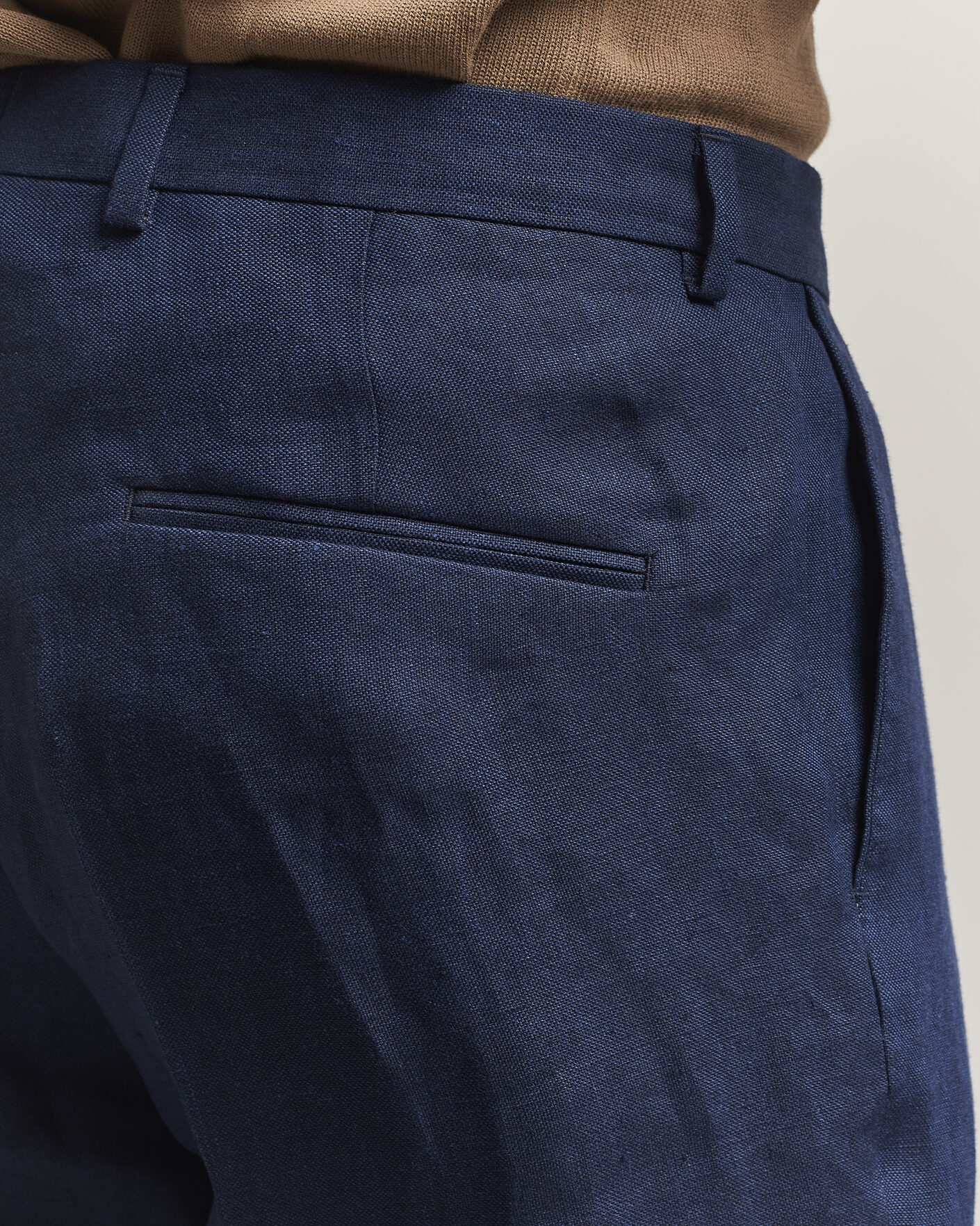 Heren | Broeken | Oscar Jacobson | Dandy Linen Trousers Navy