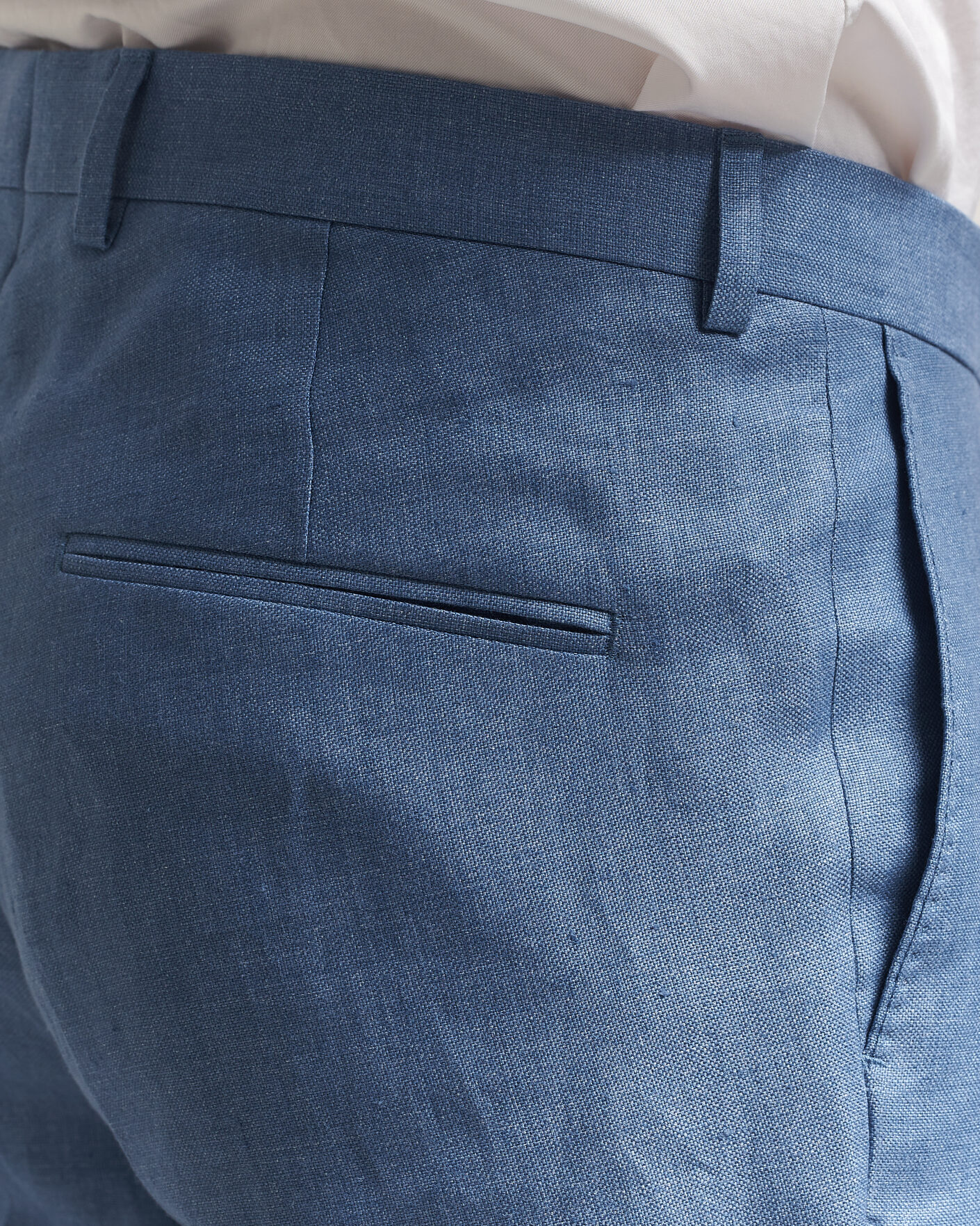 Homme | Pantalons | Oscar Jacobson | Dandy Linen Trousers Light Blue