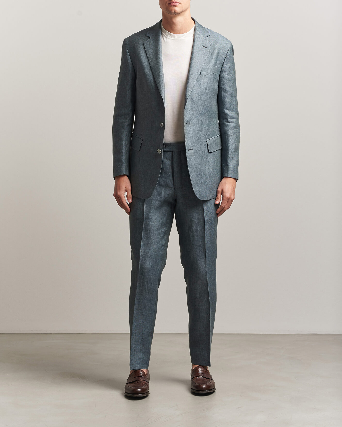 Homme | Pantalons | Oscar Jacobson | Dandy Linen Trousers Green