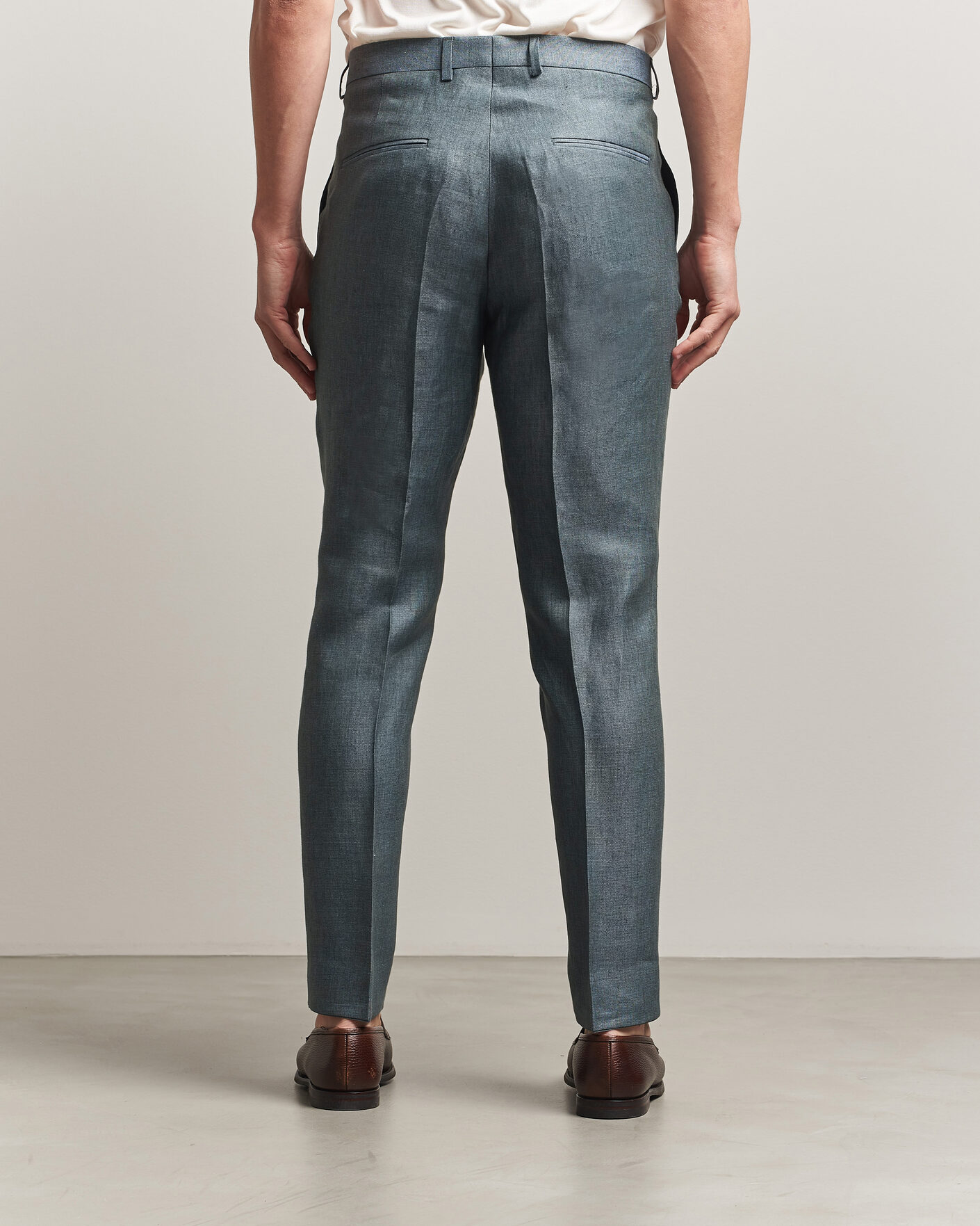 Homme | Pantalons | Oscar Jacobson | Dandy Linen Trousers Green