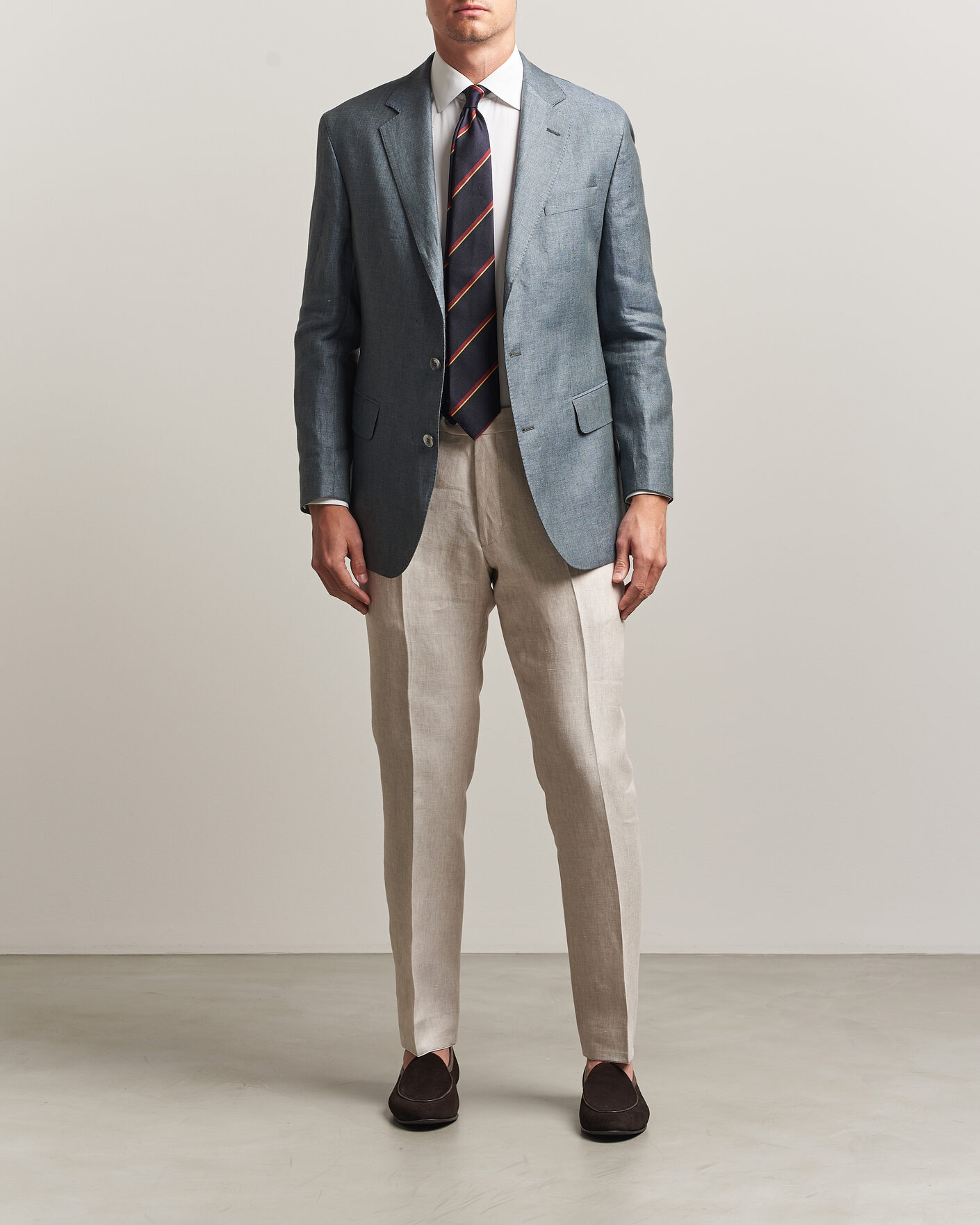 Heren | Broeken | Oscar Jacobson | Dandy Linen Trousers Off White