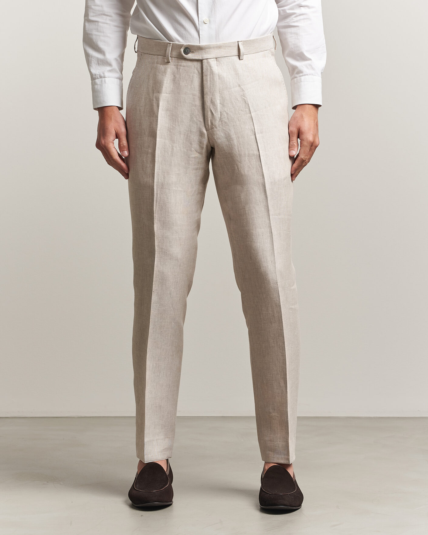 Heren | Broeken | Oscar Jacobson | Dandy Linen Trousers Off White