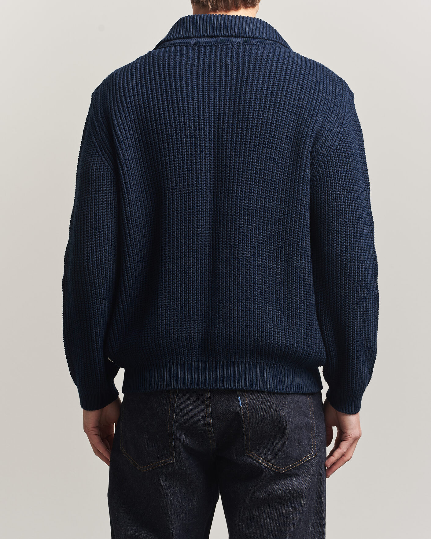 Homme | Pulls Et Tricots | Peregrine | River Cotton Zip Cardigan Navy