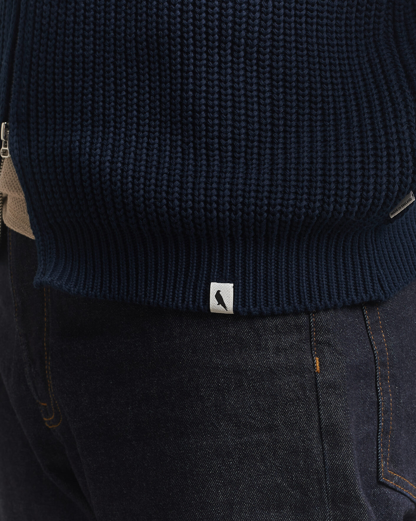 Homme | Pulls Et Tricots | Peregrine | River Cotton Zip Cardigan Navy