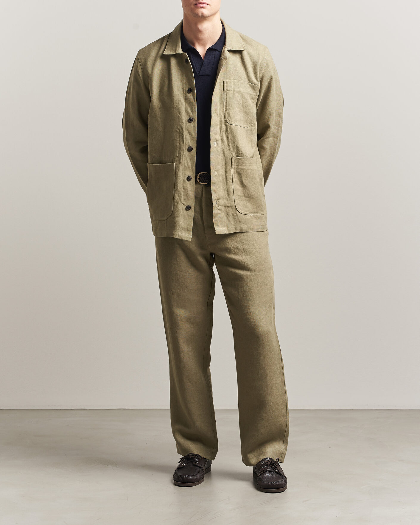 Heren | Broeken | Peregrine | Windsor Linen Trousers Sage