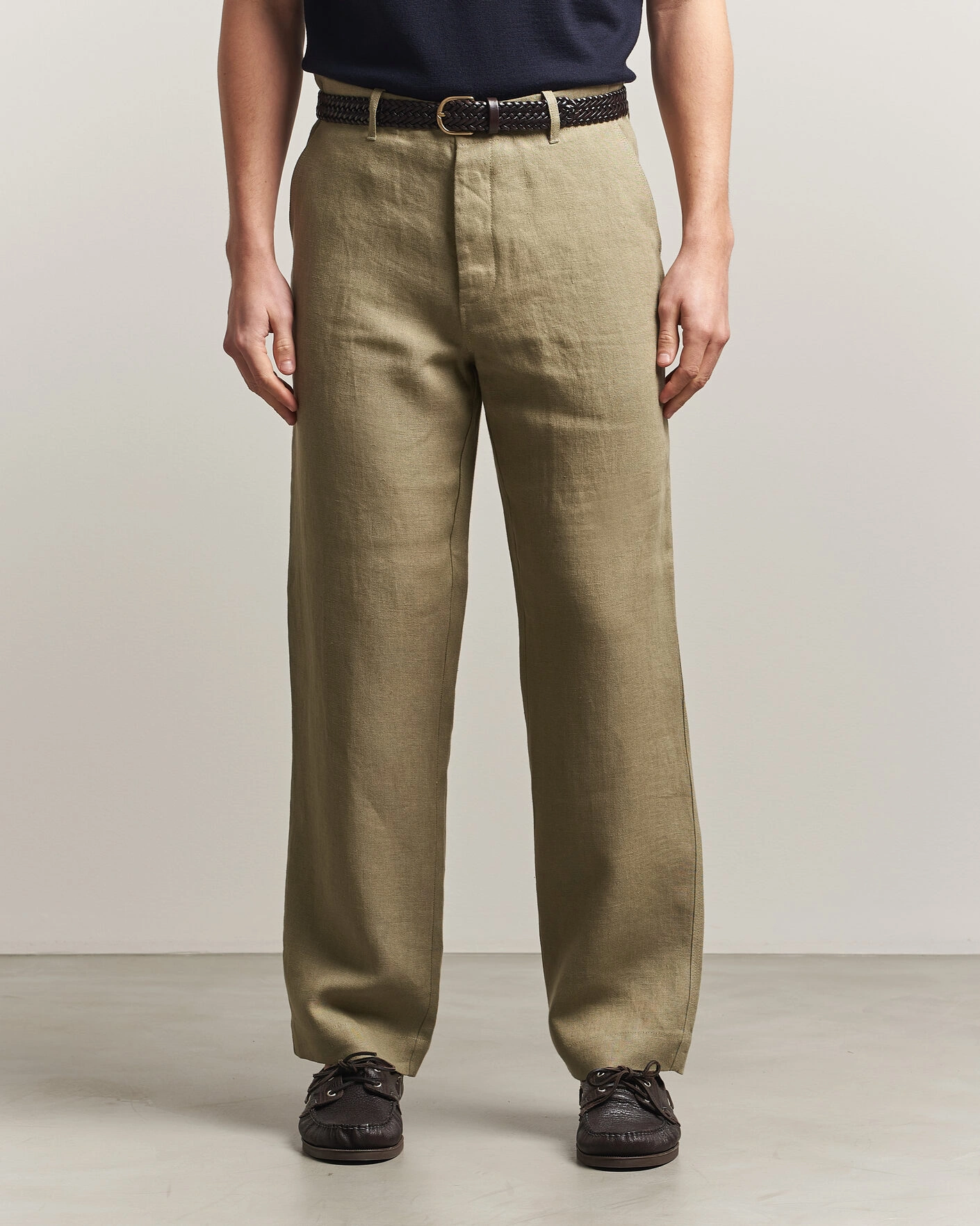 Heren | Broeken | Peregrine | Windsor Linen Trousers Sage
