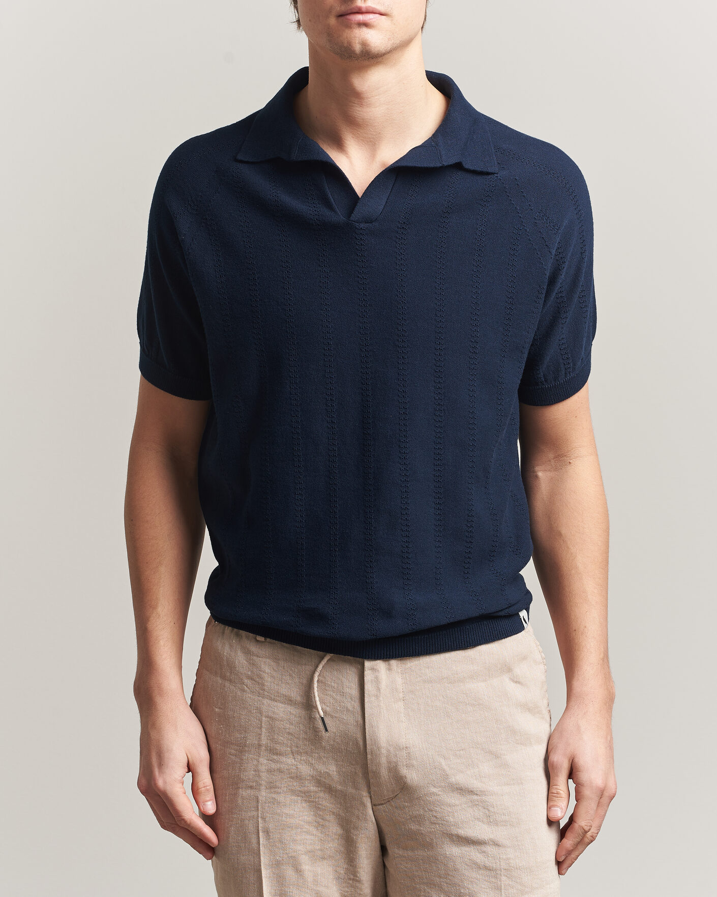 Homme | Polos | Peregrine | Alma Cotton Structure Polo Navy