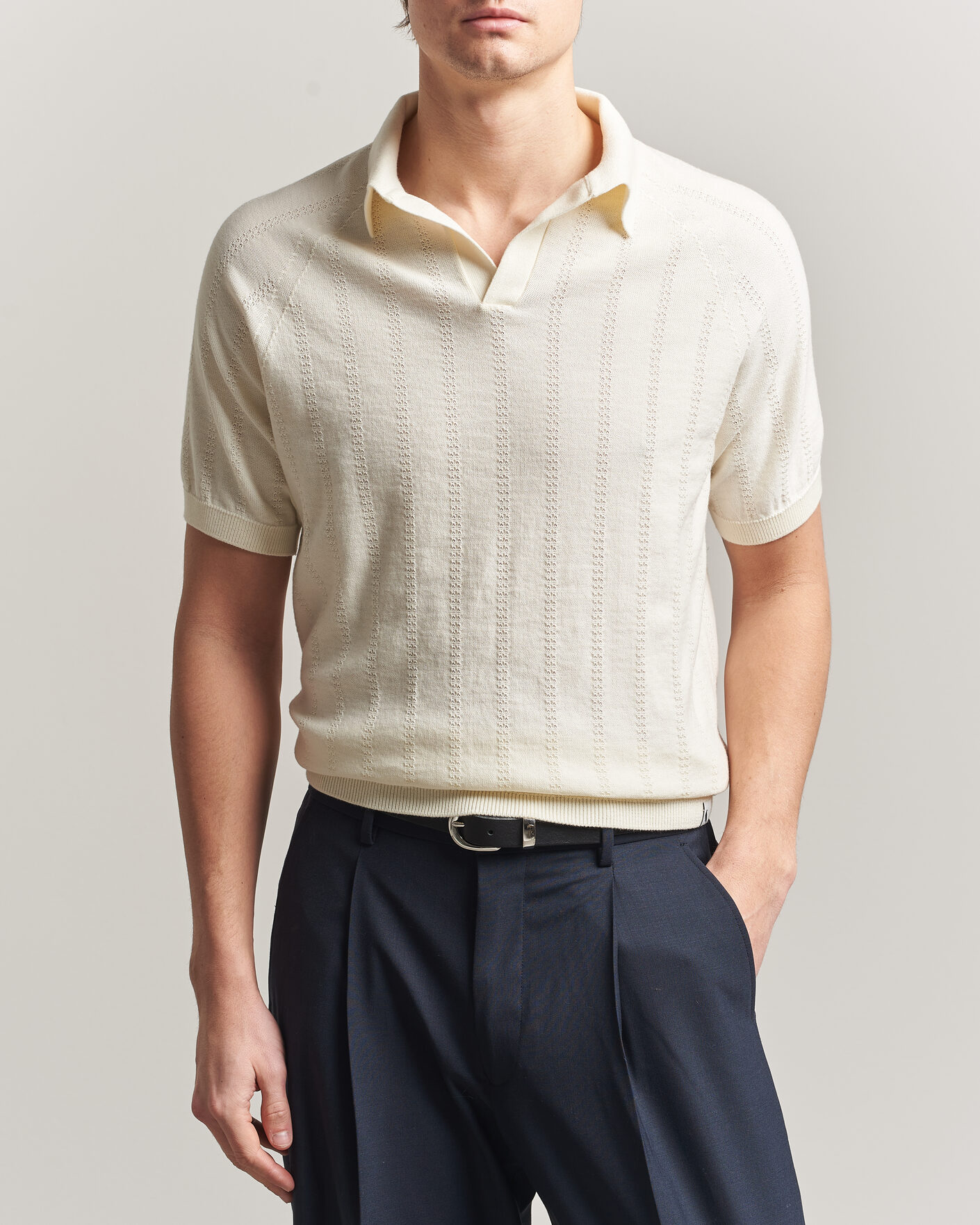 Homme | Polos | Peregrine | Alma Cotton Structure Polo White