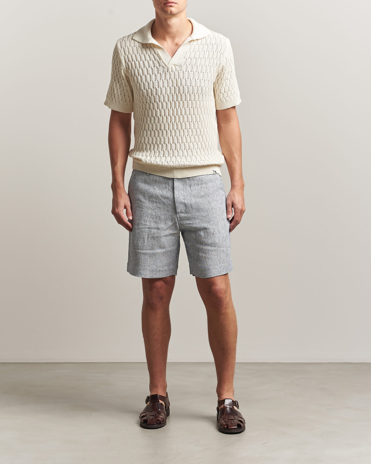Homme | Polos | Peregrine | Cove Knitted Cotton Polo Shirt White