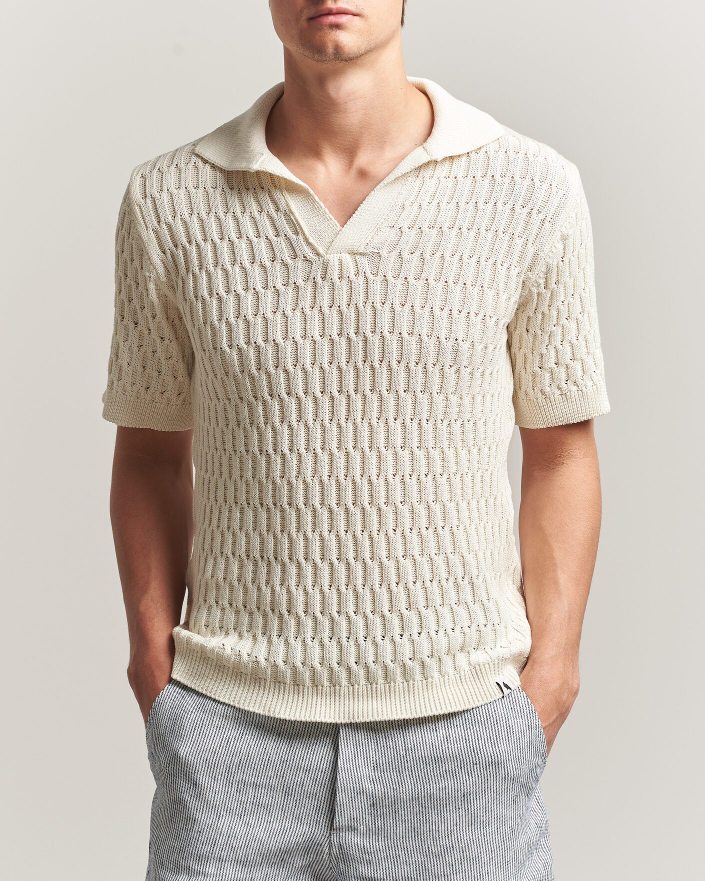 Homme | Polos | Peregrine | Cove Knitted Cotton Polo Shirt White