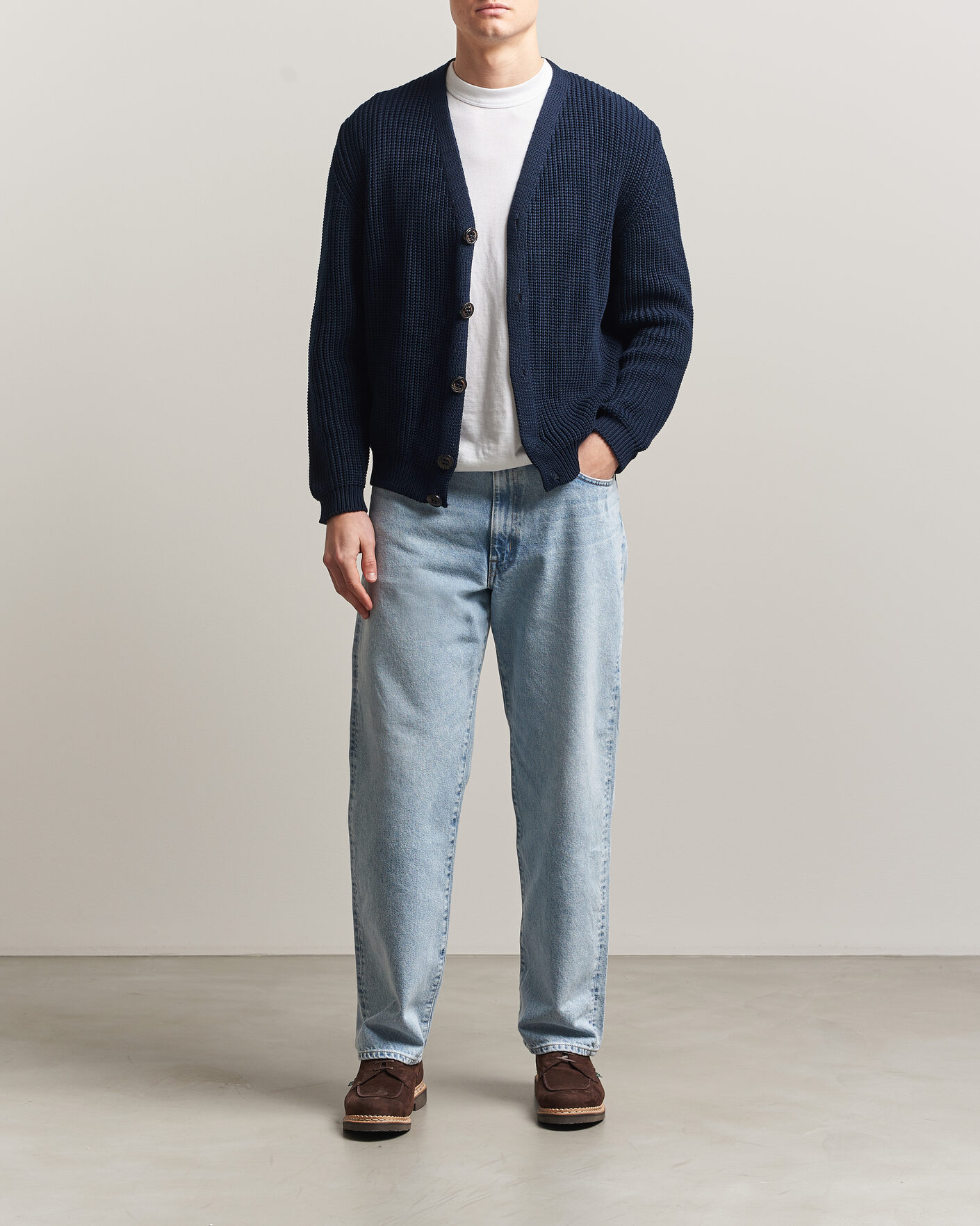 Homme | Pulls Et Tricots | Peregrine | River Cotton Cardigan Navy