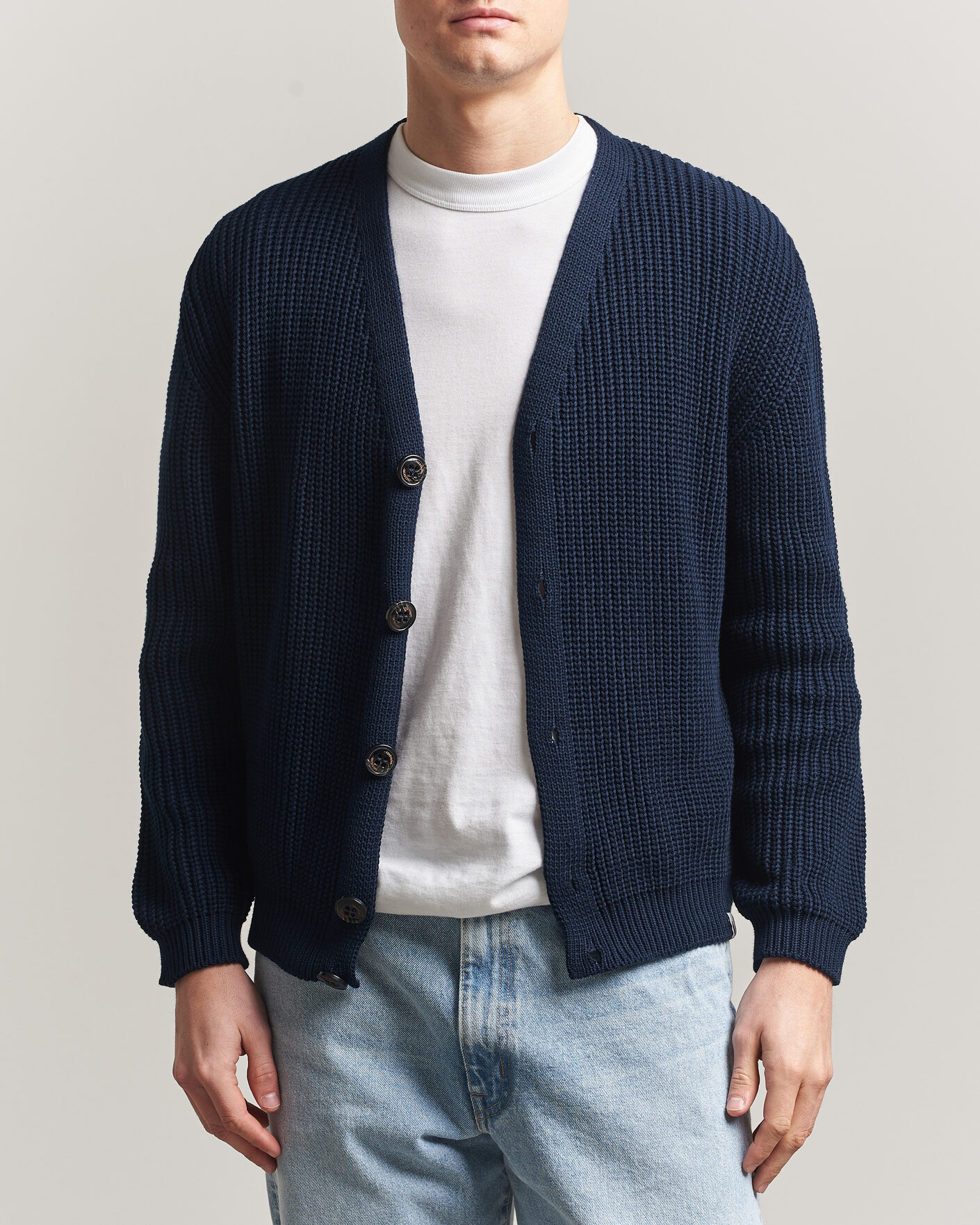 Homme | Pulls Et Tricots | Peregrine | River Cotton Cardigan Navy
