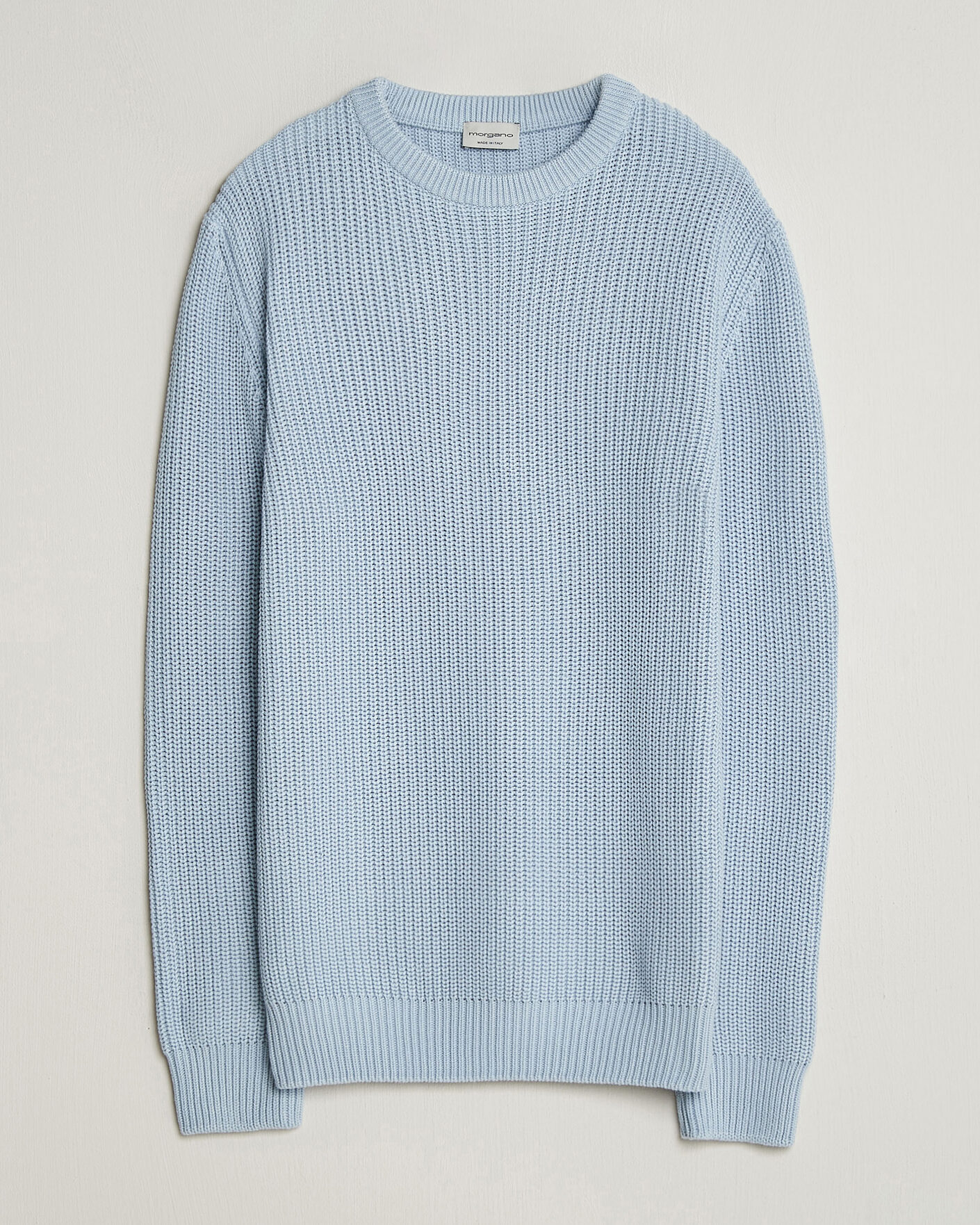 Homme | Pulls Et Tricots | Morgano | Supersoft Egyptian Cotton Fisher Man Crew Light Blue