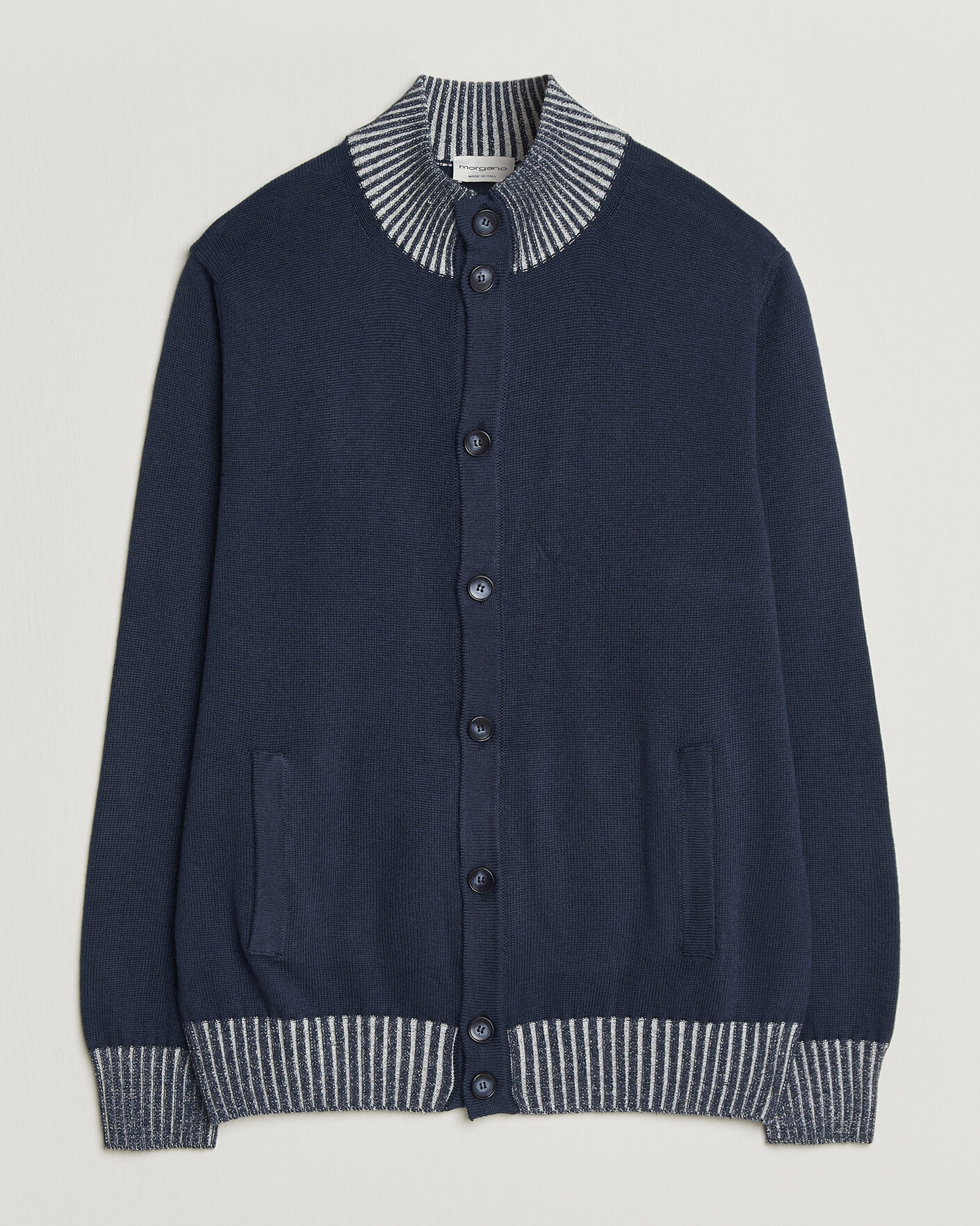 Heren | Truien | Morgano | Cotton/Cashmere Knitted Cardigan Navy
