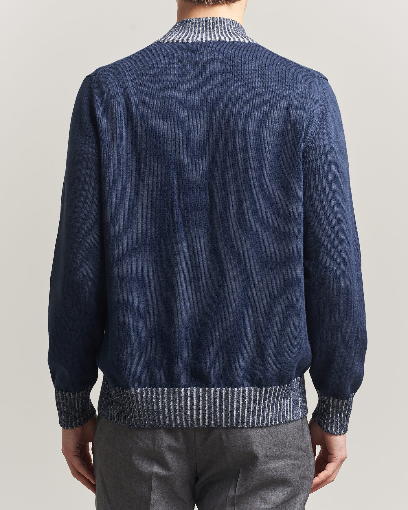 Heren | Truien | Morgano | Cotton/Cashmere Knitted Cardigan Navy