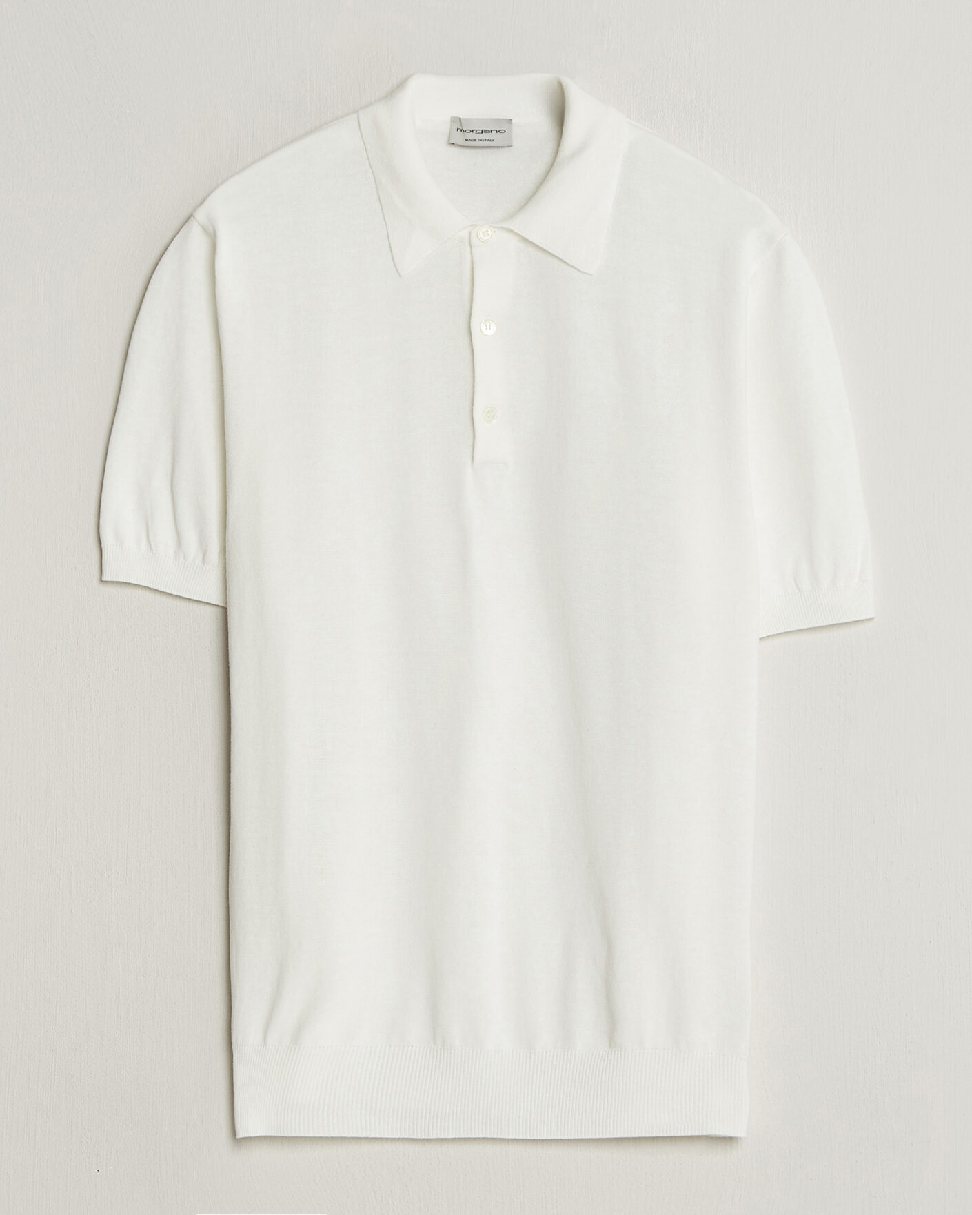 Homme | Polos | Morgano | Knitted Cotton Crepe Polo Latte
