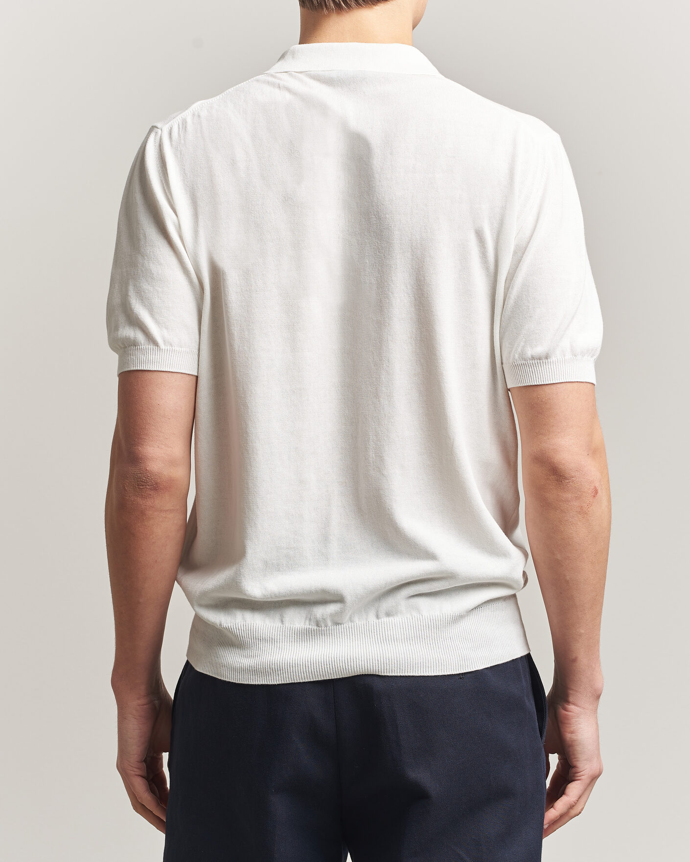 Heren | Polo's | Morgano | Knitted Cotton Crepe Polo Latte
