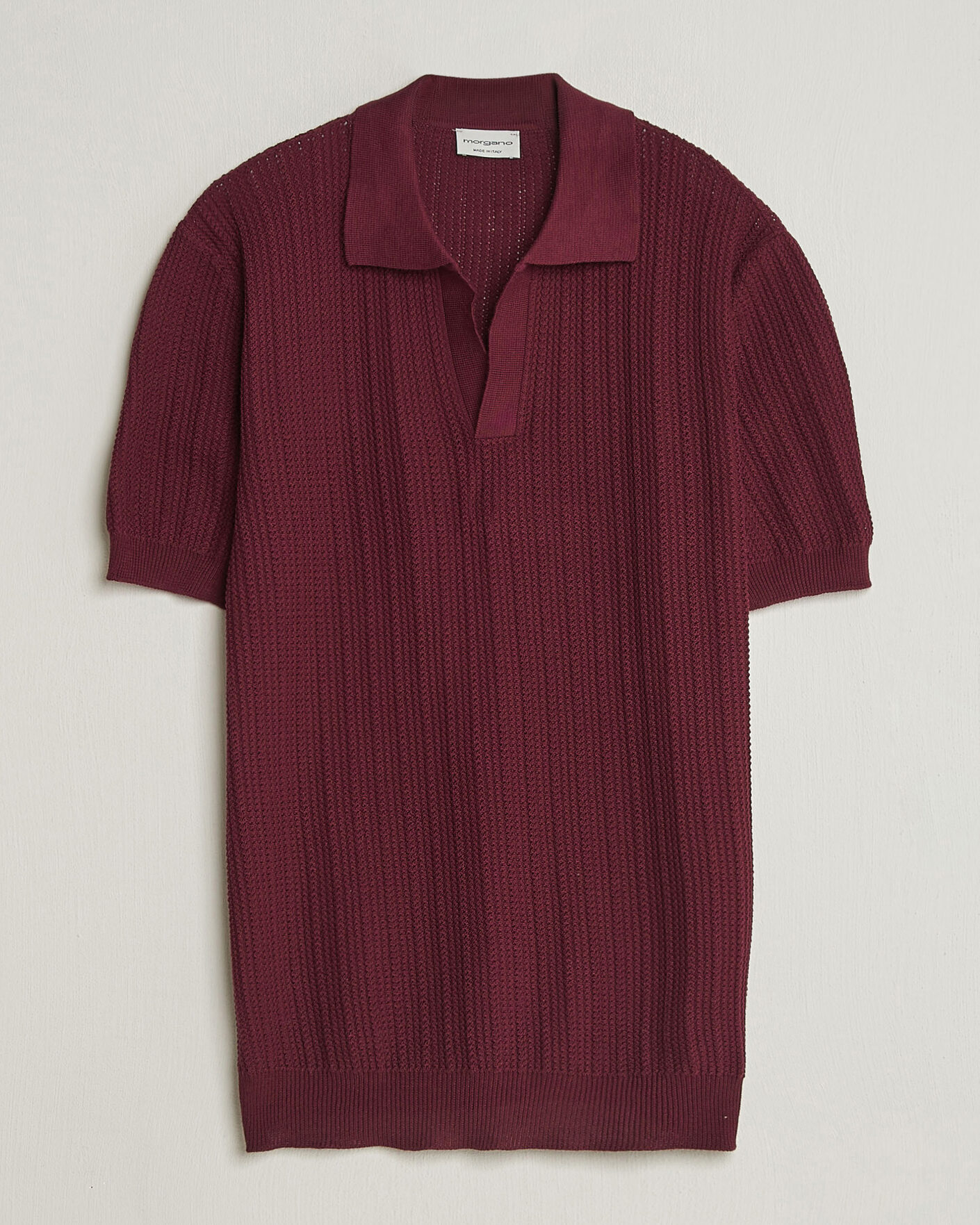 Homme | Polos | Morgano | Structured Knitted Polo Burgundy