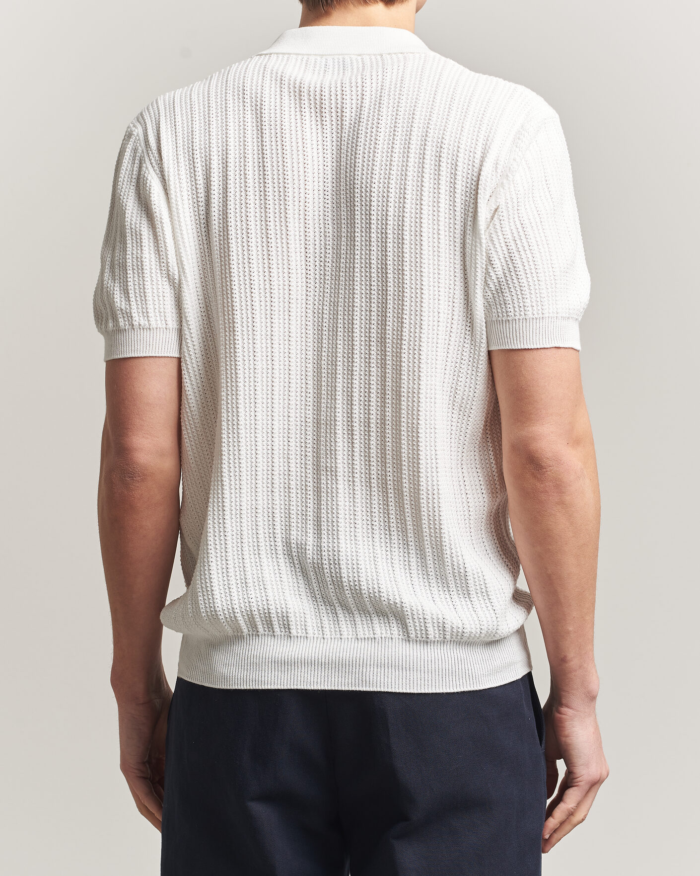 Homme | Polos | Morgano | Structured Knitted Polo White