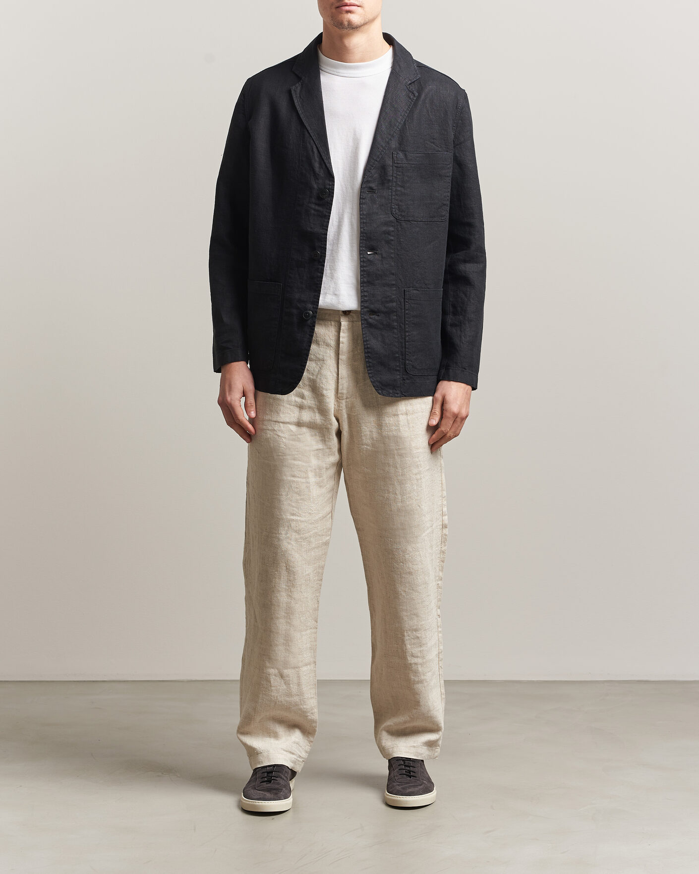Homme | Blazers | KnowledgeCotton Apparel | Linen Blazer Black