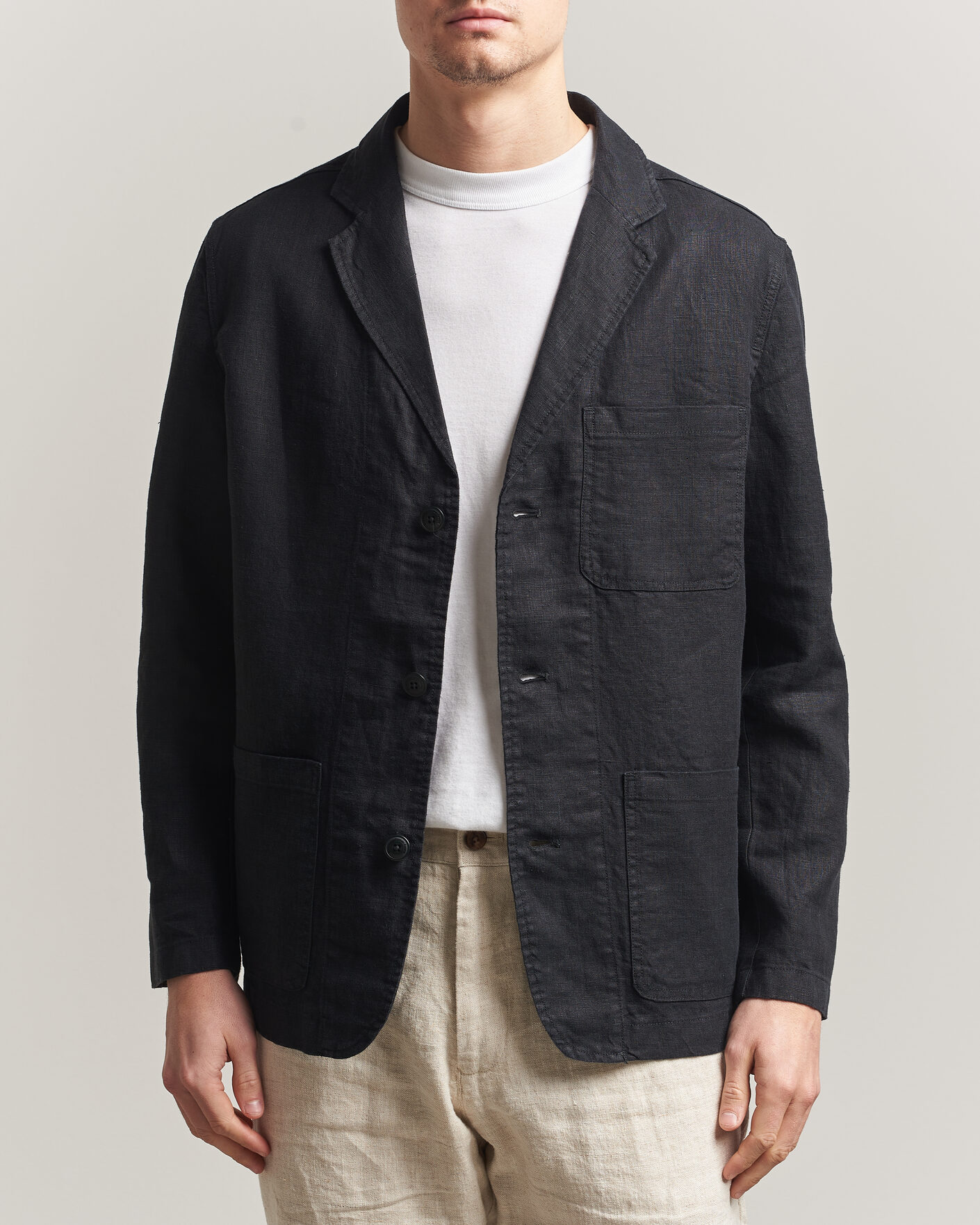 Homme | Blazers | KnowledgeCotton Apparel | Linen Blazer Black
