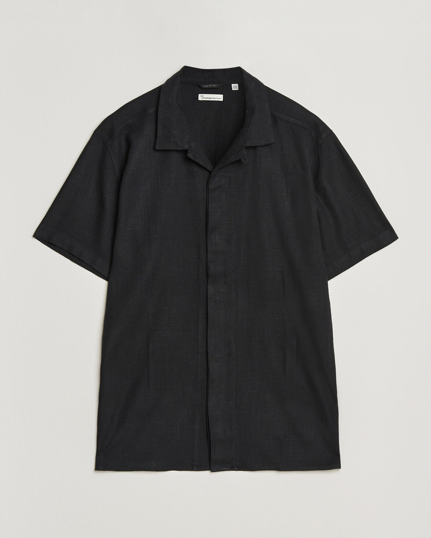 Homme | Chemises | KnowledgeCotton Apparel | Linen/Lyocell Resort Shirt Black