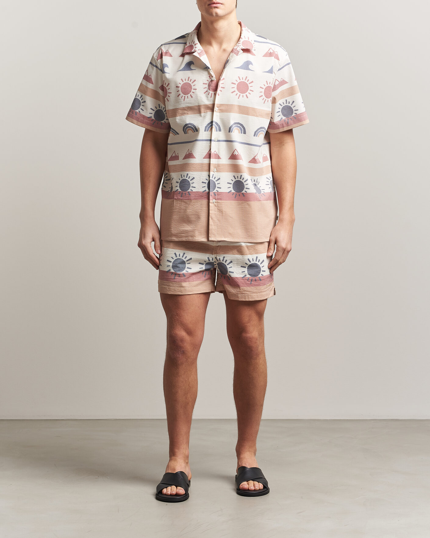 Heren | Overhemden | KnowledgeCotton Apparel | Relaxed Printed AOP Short Sleeve Shirt Multi