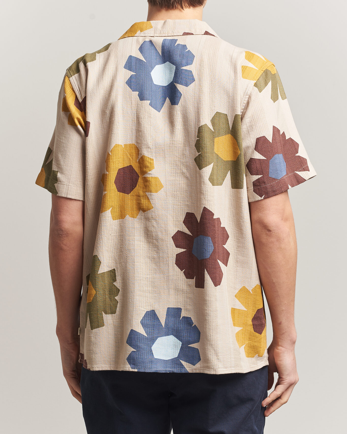Heren | Overhemden | KnowledgeCotton Apparel | Relaxed Printed Cotton Short Sleeve Shirt Multi