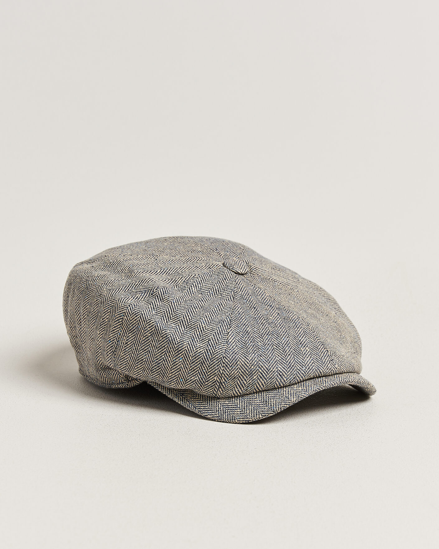 Heren | Hoeden en petten | Wigéns | Newsboy Retro Herringbone Cap Blue