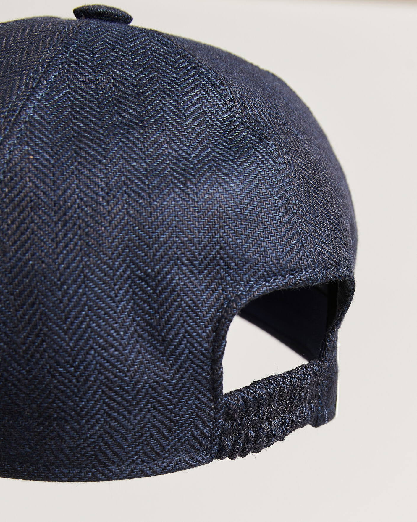 Homme | Bobs Et Casquettes | Wigéns | Baseball Linen Herringbone Cap Navy
