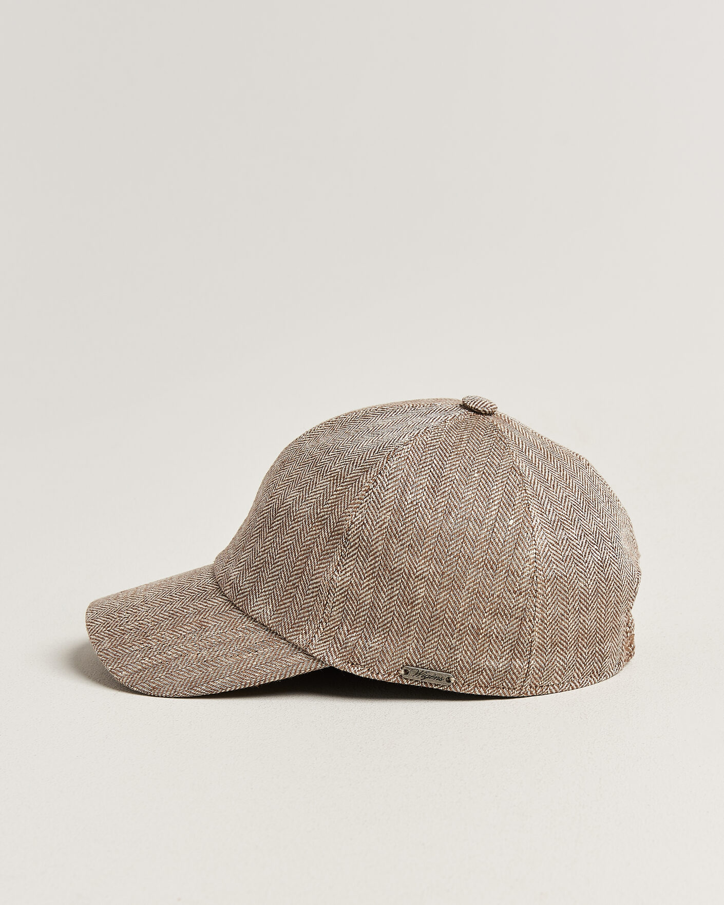 Homme | Bobs Et Casquettes | Wigéns | Baseball Linen Herringbone Cap Brown