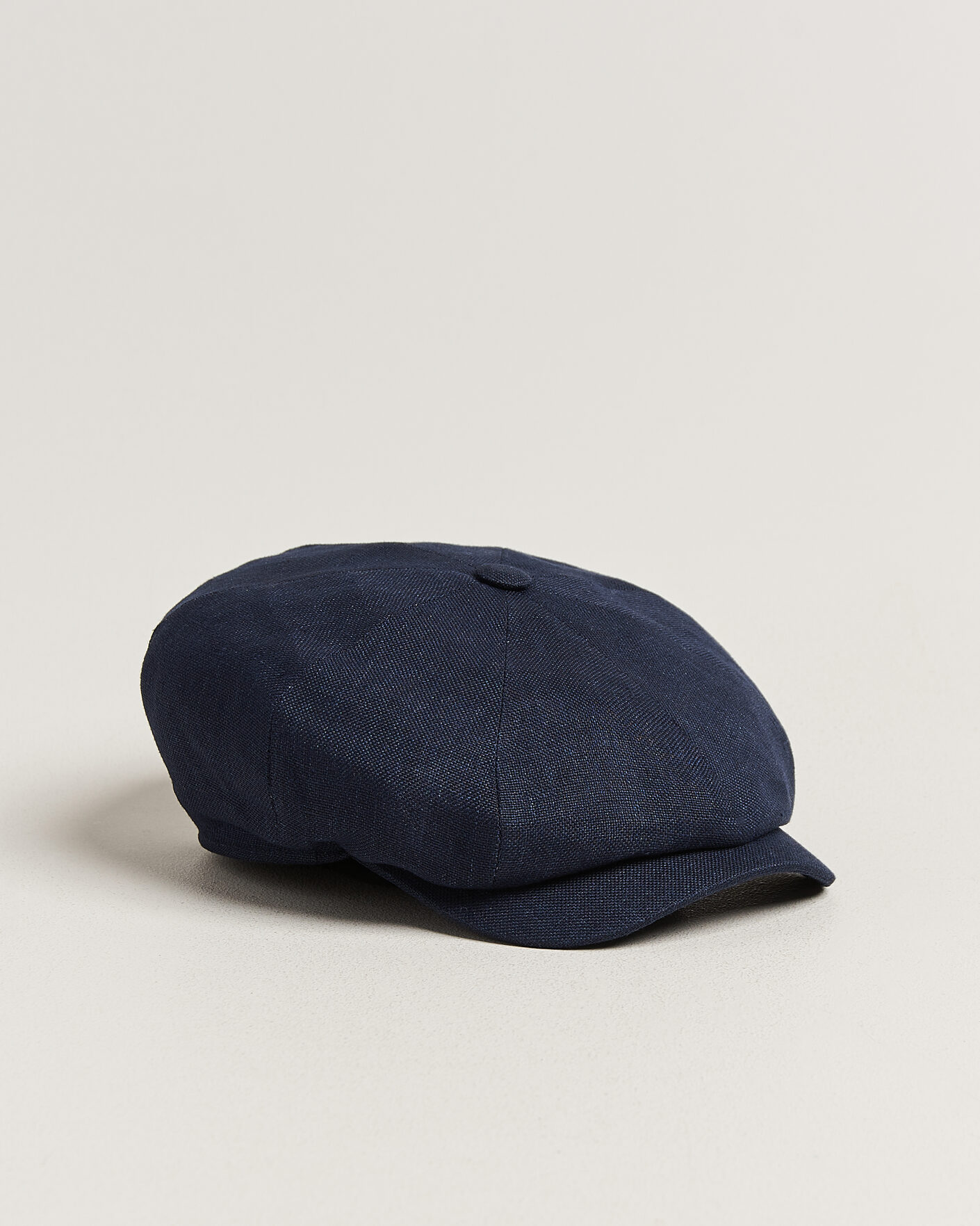 Homme | Bobs Et Casquettes | Wigéns | Newsboy Retro Hopsack Linen Cap Navy