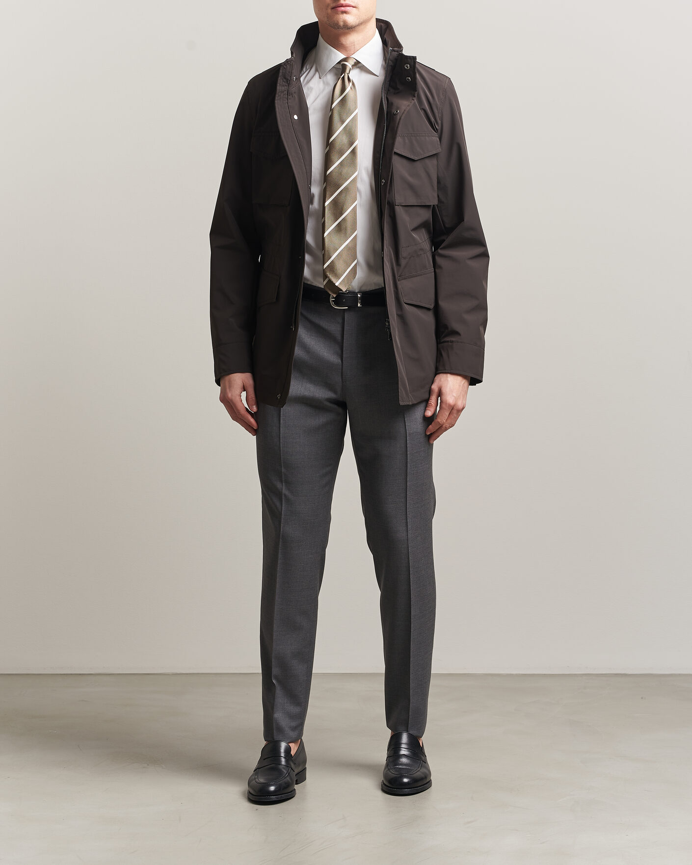 Homme | Manteaux Et Vestes | Oscar Jacobson | M65 Nylon Field Jacket Brown