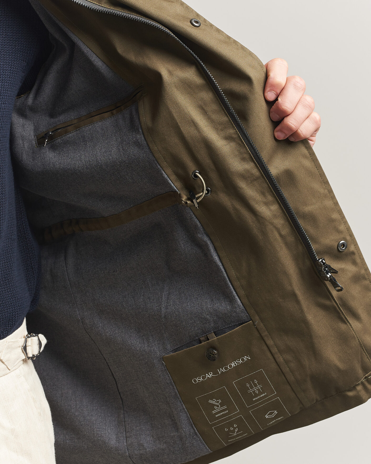 Homme | Manteaux Et Vestes | Oscar Jacobson | M65 Coated Cotton Field Jacket Olive