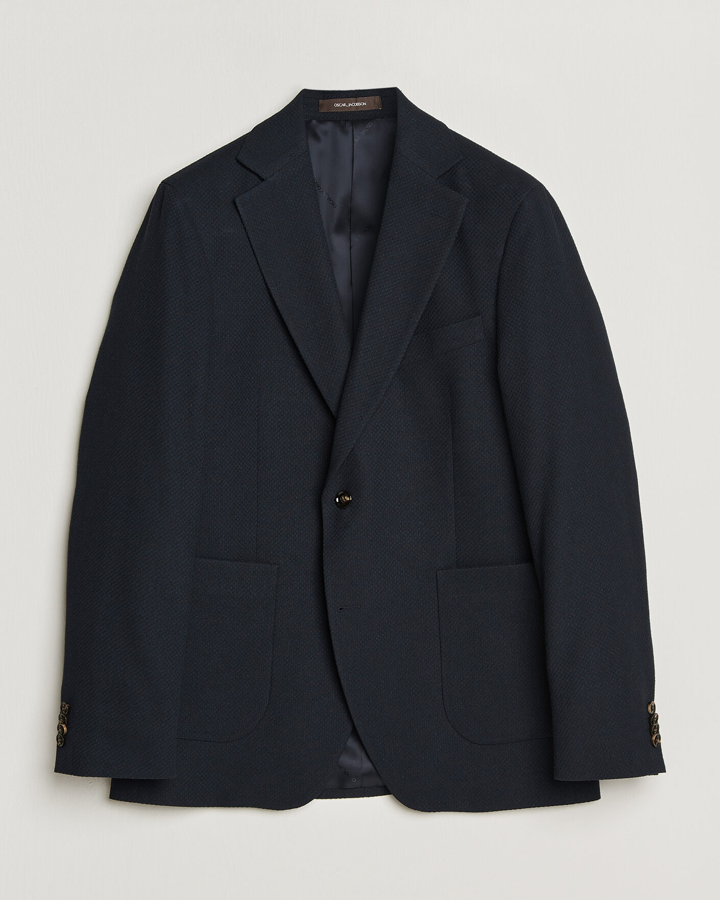 Heren | Blazers | Oscar Jacobson | Fogerty Patch Structure Cotton Blazer Navy