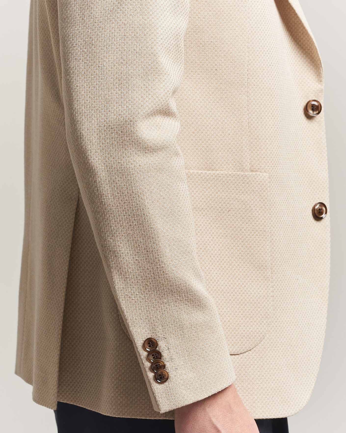 Heren | Blazers | Oscar Jacobson | Fogerty Patch Structure Cotton Blazer Beige