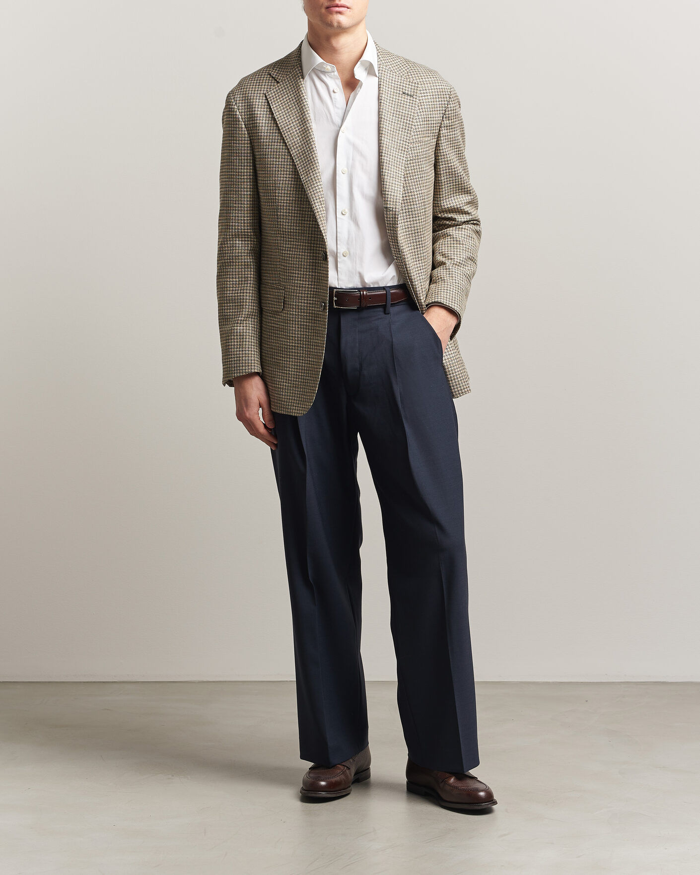 Homme | Blazers | Oscar Jacobson | Robert Wool/Silk/Cotton Blazer Green