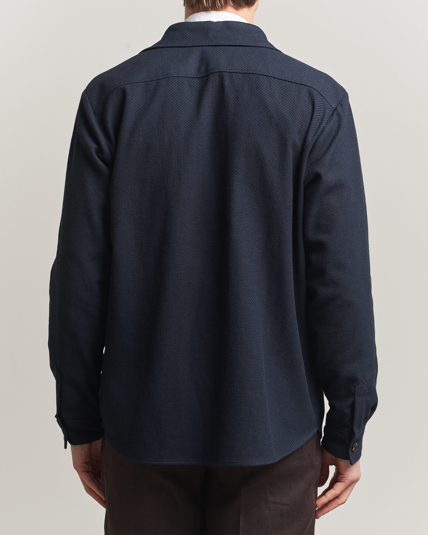 Heren | Overhemden | Oscar Jacobson | Magnus Structure Cotton Overshirt Navy