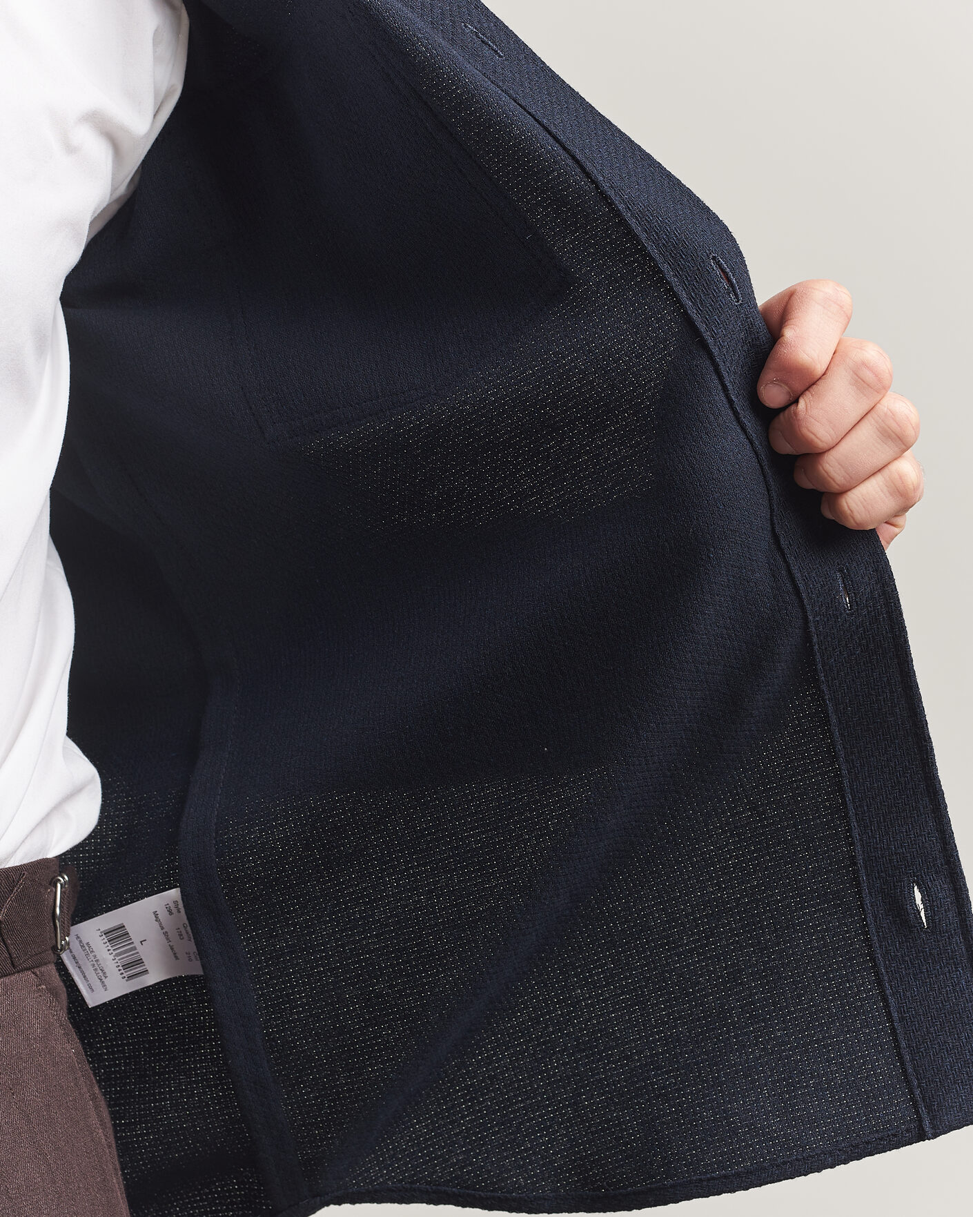 Heren | Overhemden | Oscar Jacobson | Magnus Structure Cotton Overshirt Navy