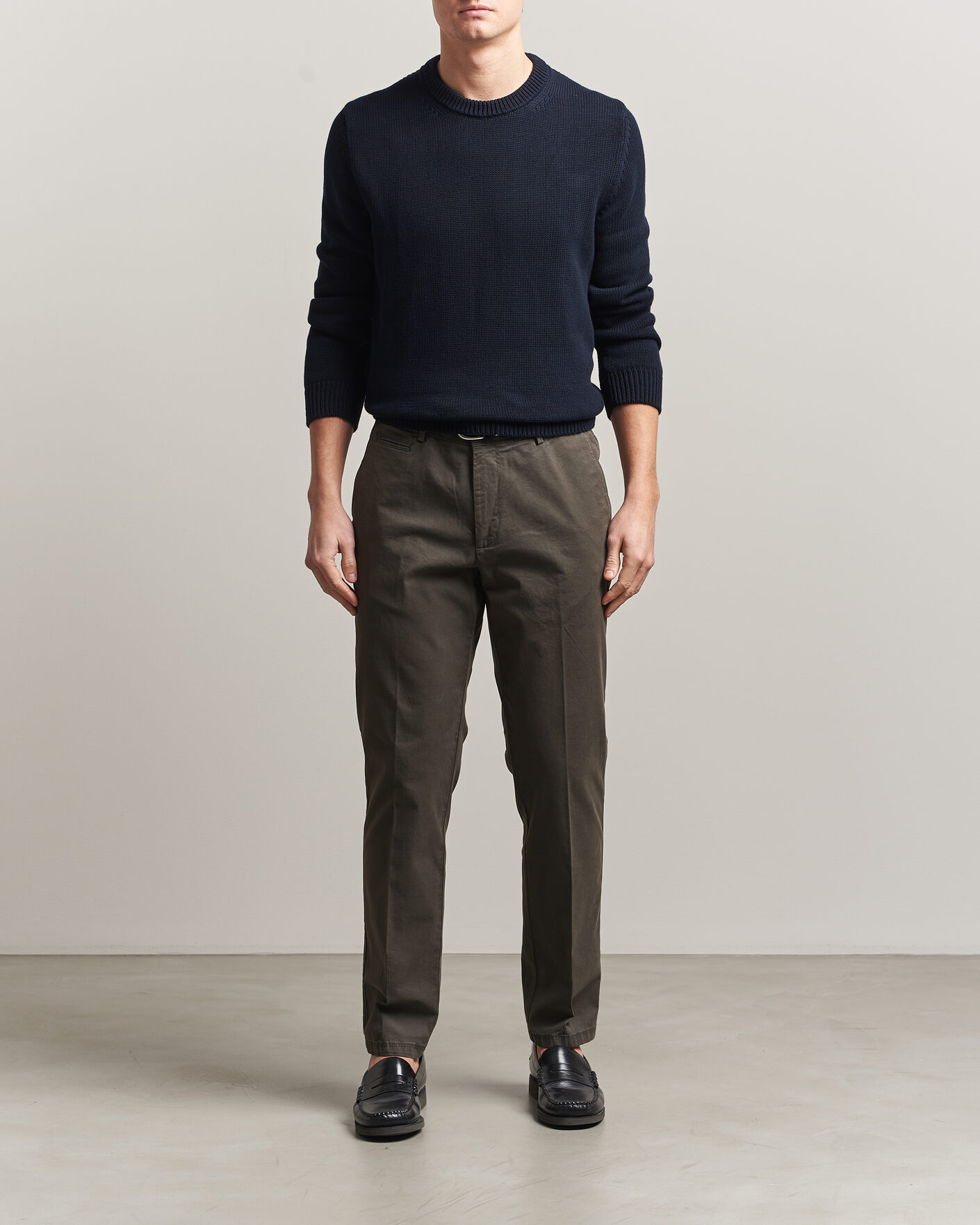 Homme | Pantalons | Oscar Jacobson | Danik Cotton Trousers Olive