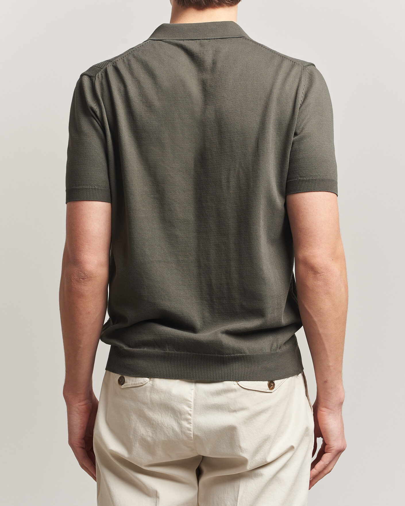 Homme | Polos | Oscar Jacobson | Barto Structured Cotton Polo Green
