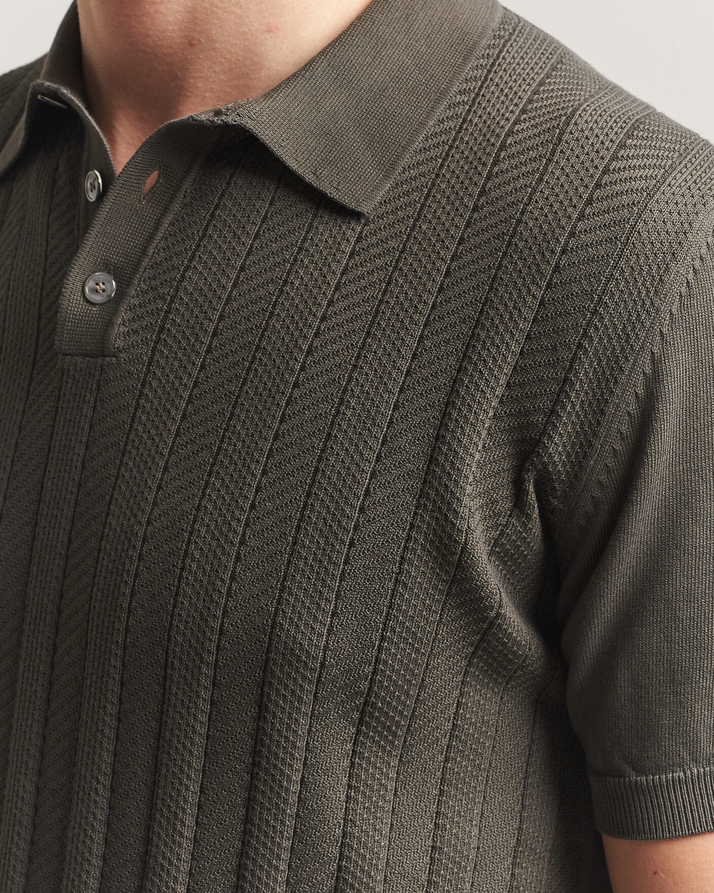 Homme | Polos | Oscar Jacobson | Barto Structured Cotton Polo Green