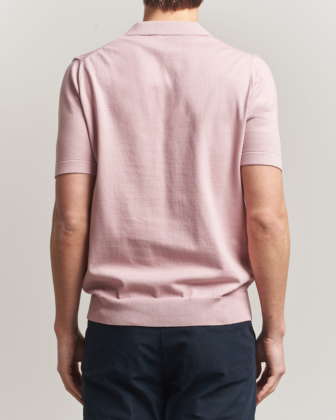 Heren | Polo's | Oscar Jacobson | Alf Structured Cotton Polo Pink