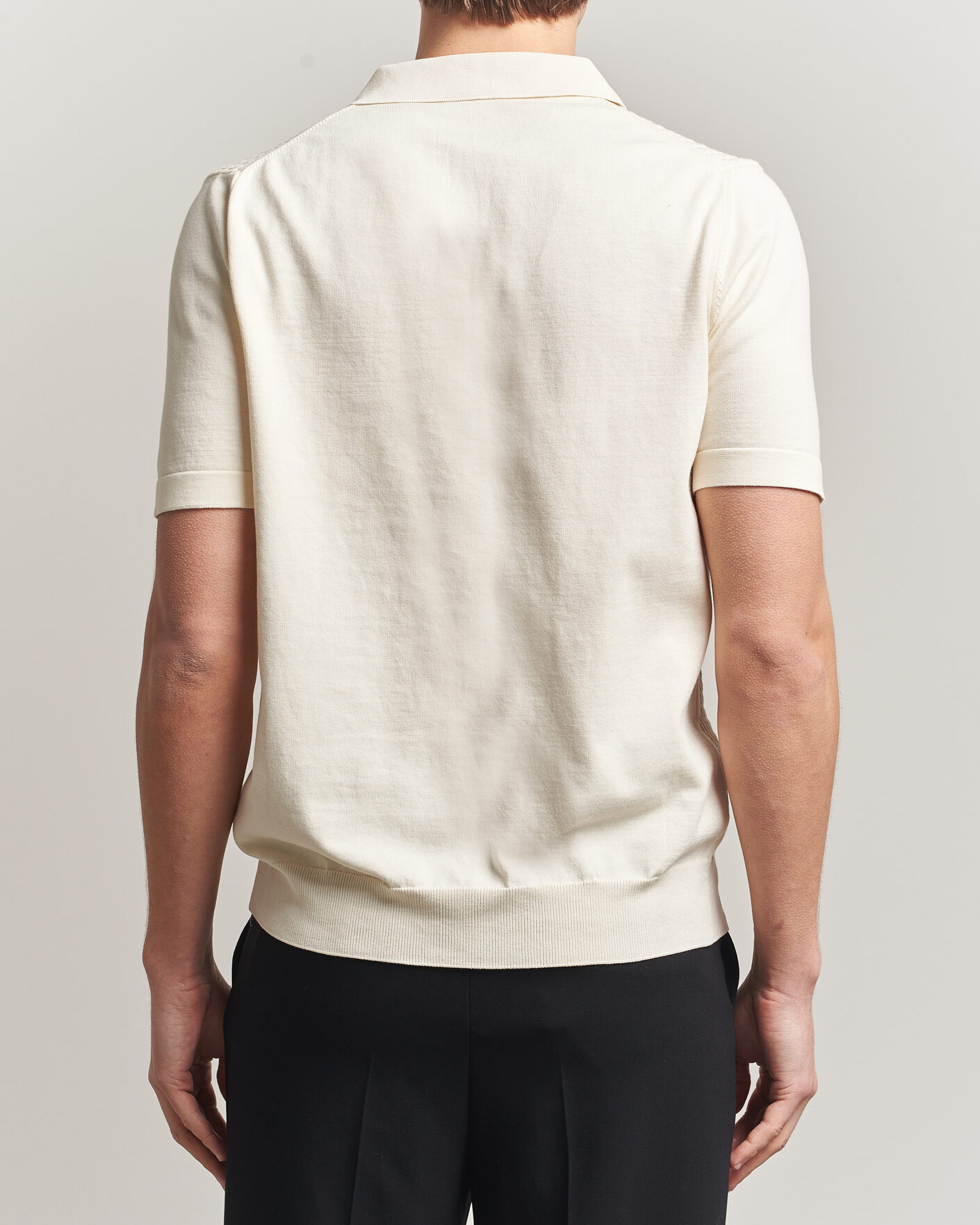 Heren | Polo's | Oscar Jacobson | Alf Structured Cotton Polo Off White
