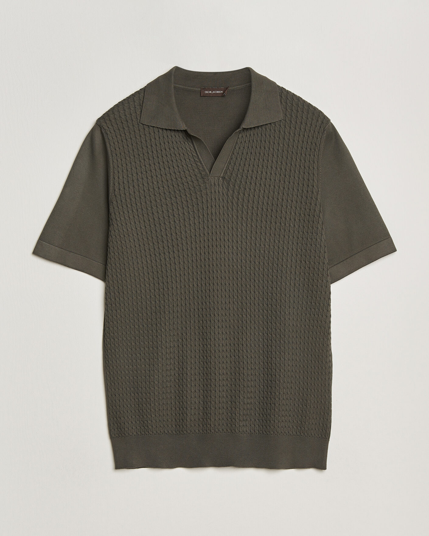 Heren | Polo's | Oscar Jacobson | Alf Structured Cotton Polo Green